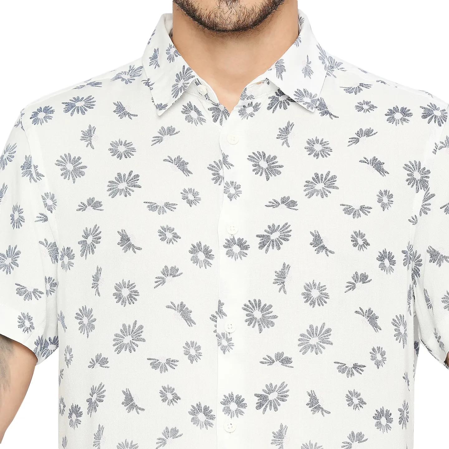 White Slim Fit Regular Collar Men's Shirt by Being Human Clothing - Image 5