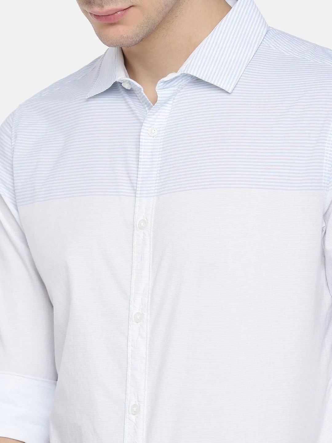 White Regular Fit Regular Collar Long Sleeves Cotton Men's Shirt by Being Human Clothing - Image 3
