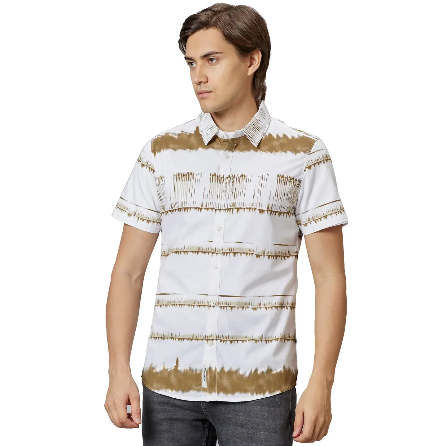 White Slim Fit Regular Collar Men's Shirt by Being Human Clothing - Image 2
