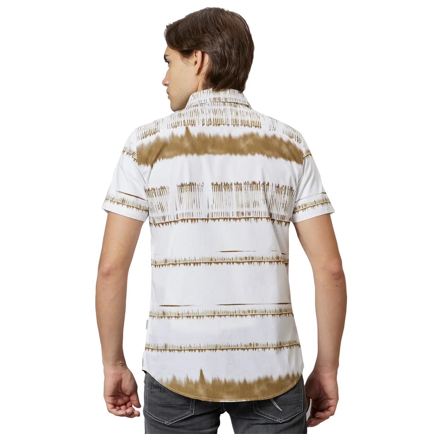 White Slim Fit Regular Collar Men's Shirt by Being Human Clothing - Image 3
