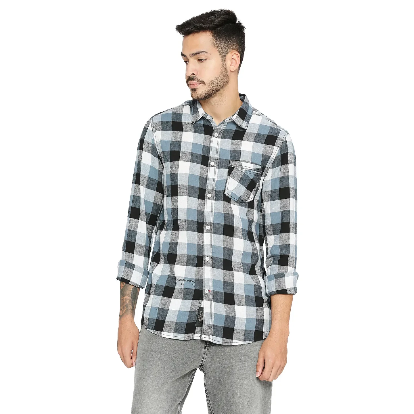 White Slim Fit Regular Collar Men's Shirt by Being Human Clothing