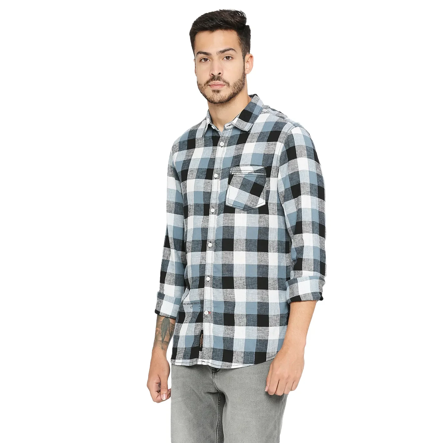 White Slim Fit Regular Collar Men's Shirt by Being Human Clothing - Image 2