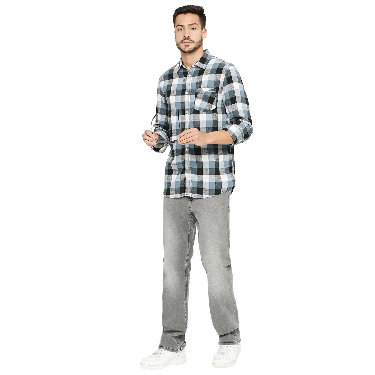 White Slim Fit Regular Collar Men's Shirt by Being Human Clothing - Image 6