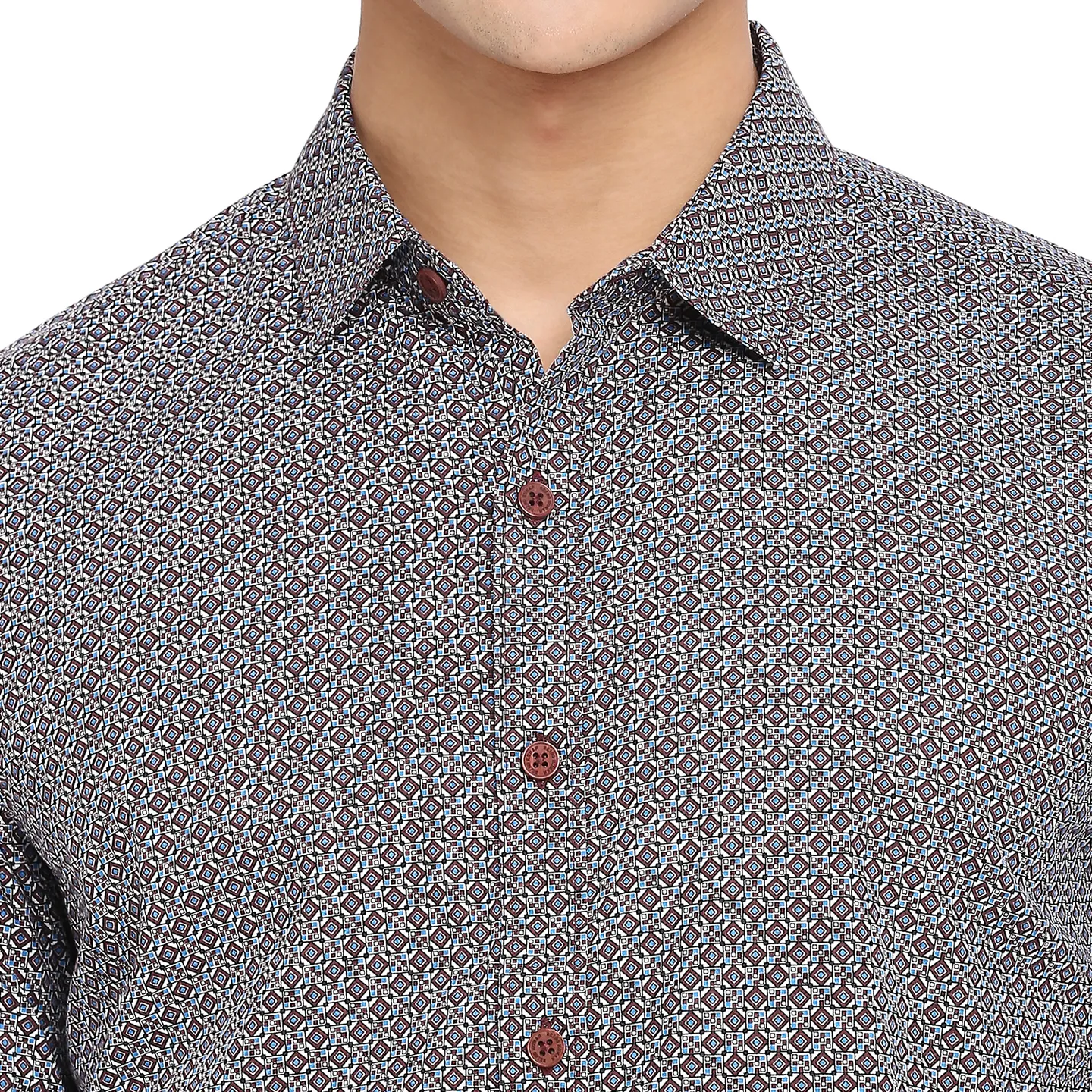 White Slim Straight Fit Regular Collar Long Sleeves Cotton Men's Shirt by Being Human Clothing - Image 5