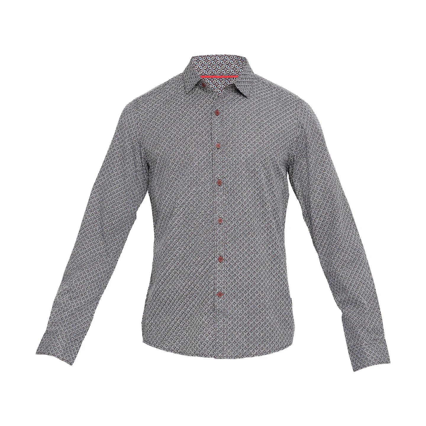 White Slim Straight Fit Regular Collar Long Sleeves Cotton Men's Shirt by Being Human Clothing - Image 7