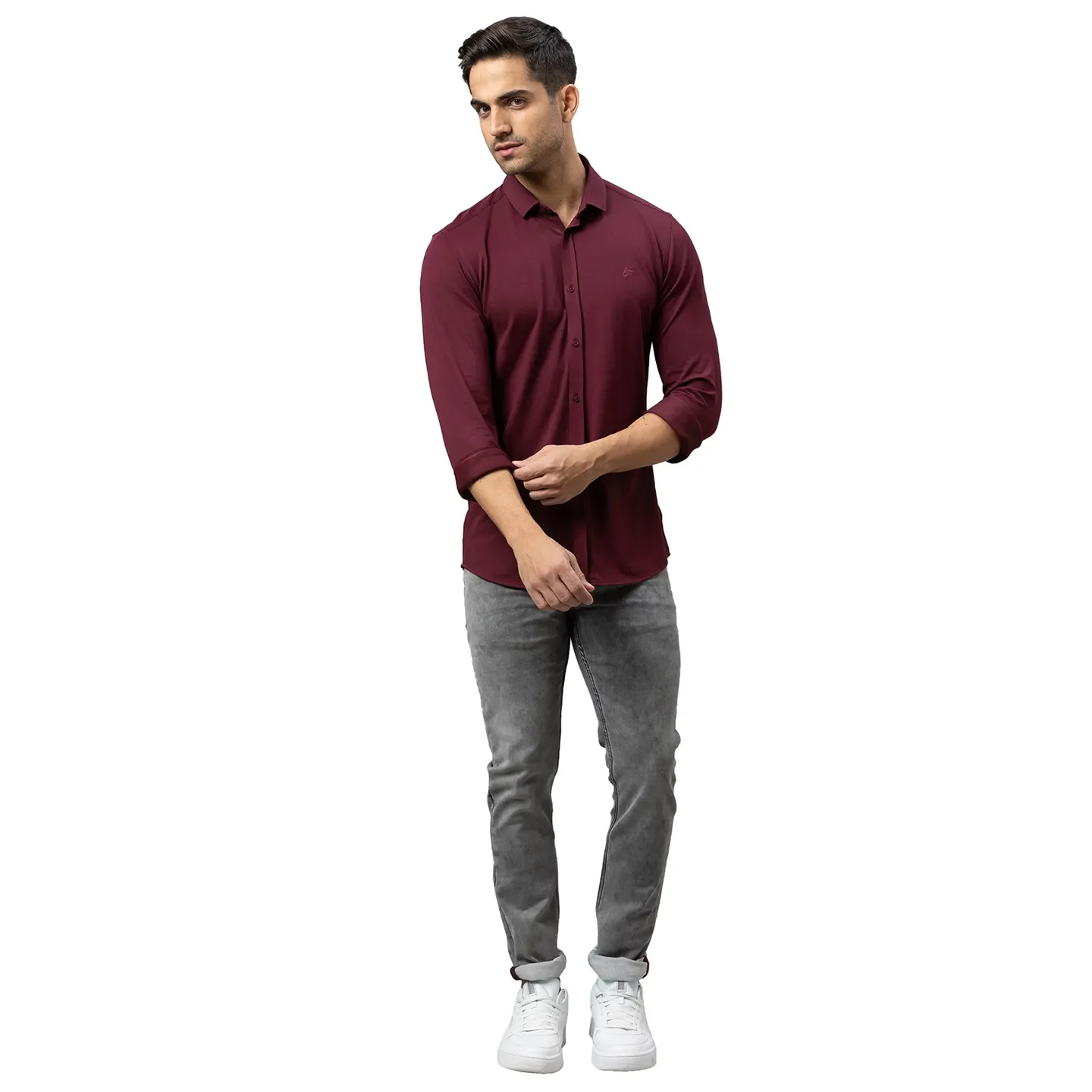 Wine Regular Fit Regular Collar Men's Shirt by Being Human Clothing - Image 2