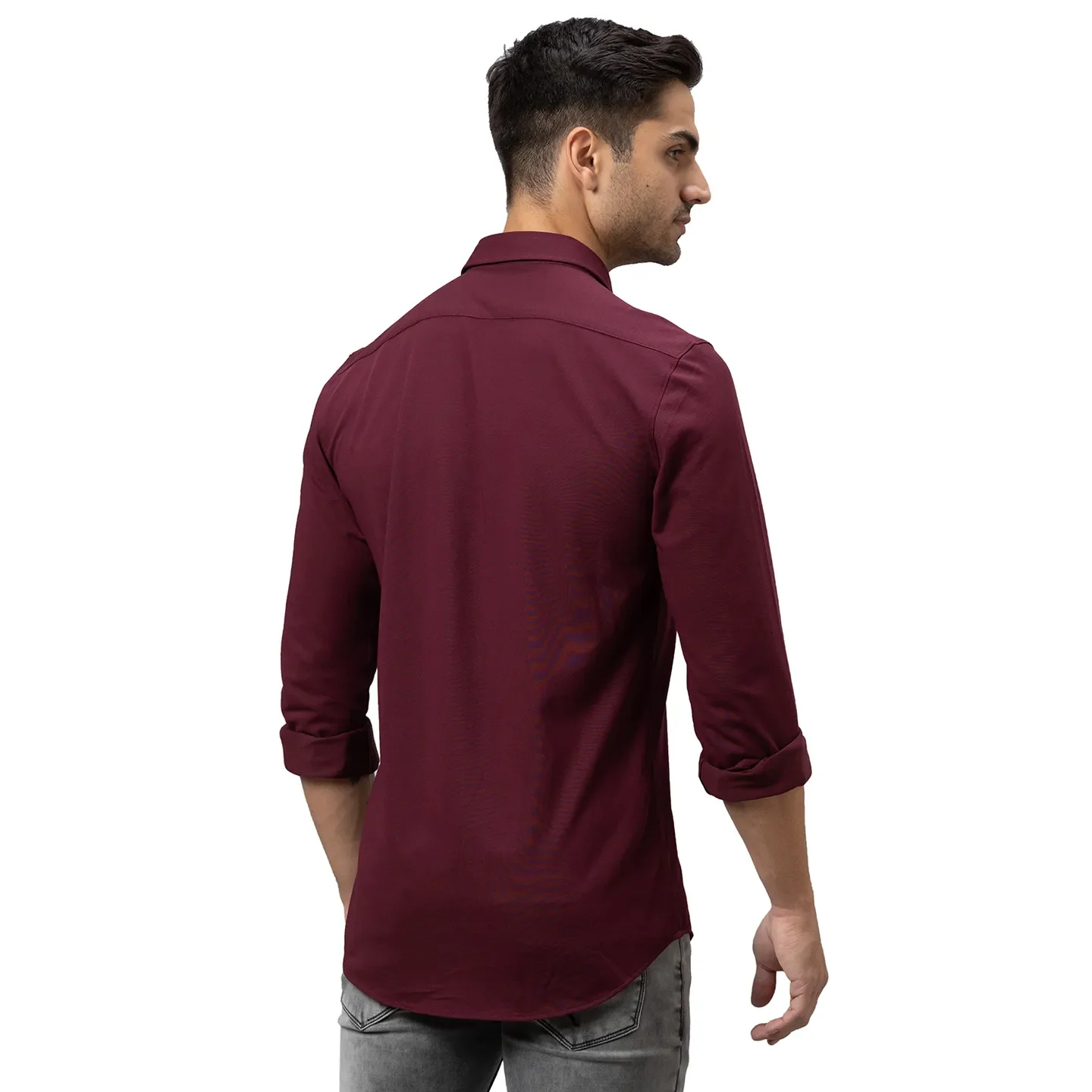 Wine Regular Fit Regular Collar Men's Shirt by Being Human Clothing - Image 3