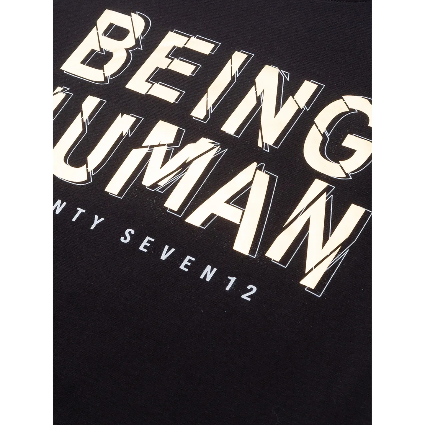 Black Slim Straight Fit Men's Short Sleeves T-Shirt by Being Human Clothing - Image 5
