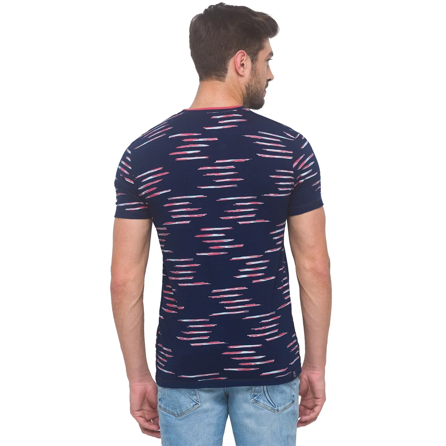 Dark Indigo Slim Fit Round Neck Men's T-Shirt by Being Human Clothing - Image 3