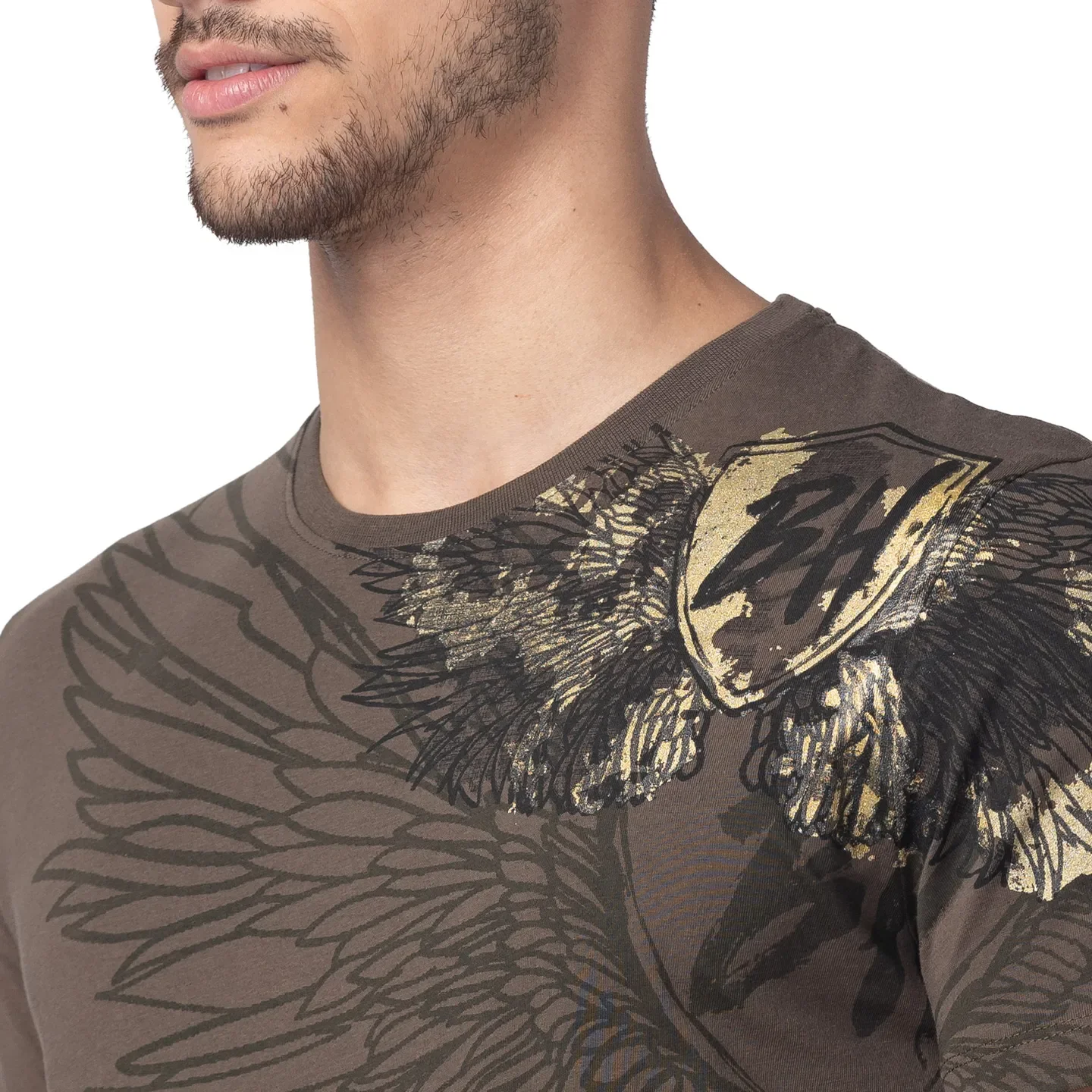 Green Slim Straight Fit Men's Short Sleeves T-Shirt by Being Human Clothing - Image 4