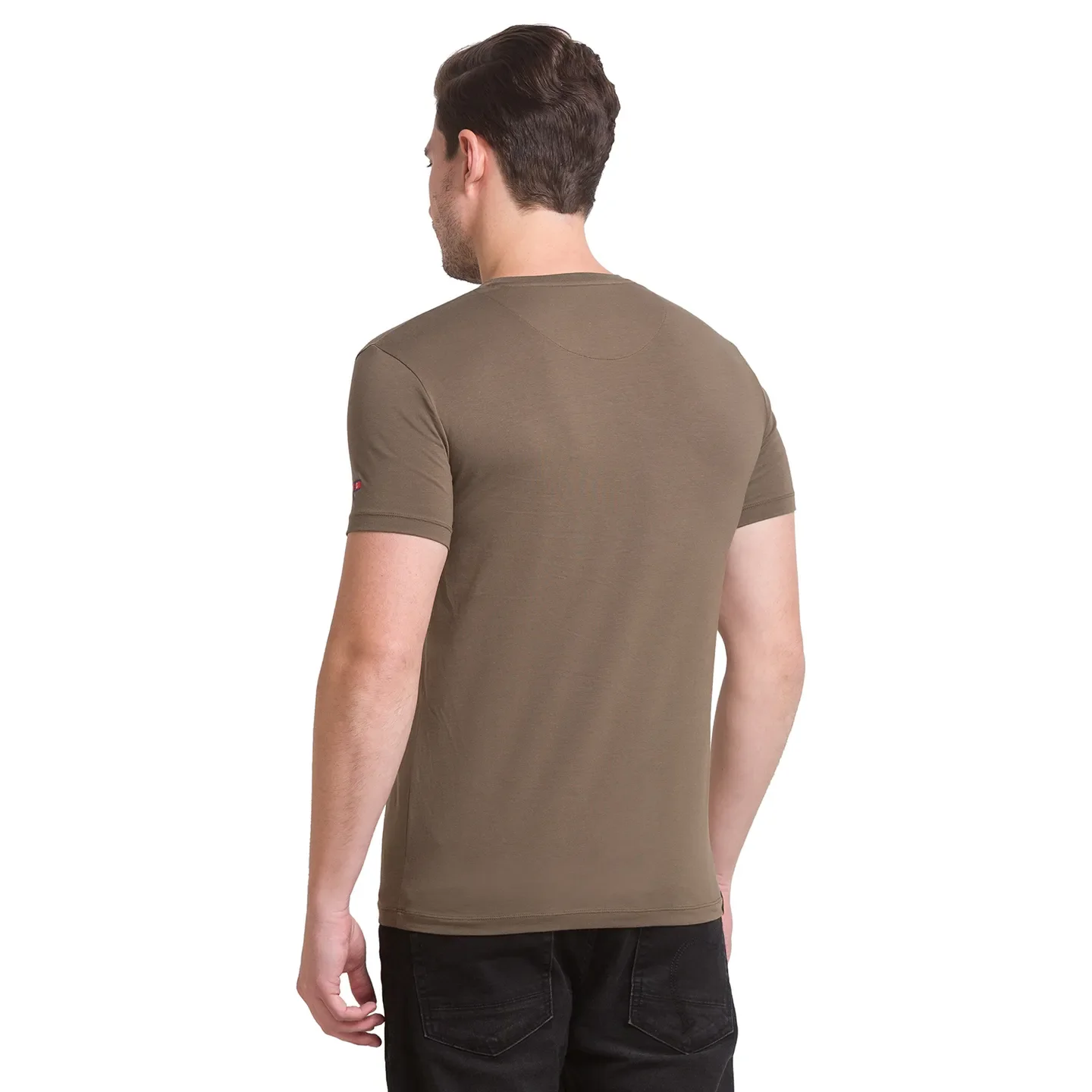 Green Slim Straight Fit Men's Short Sleeves T-Shirt by Being Human Clothing - Image 4