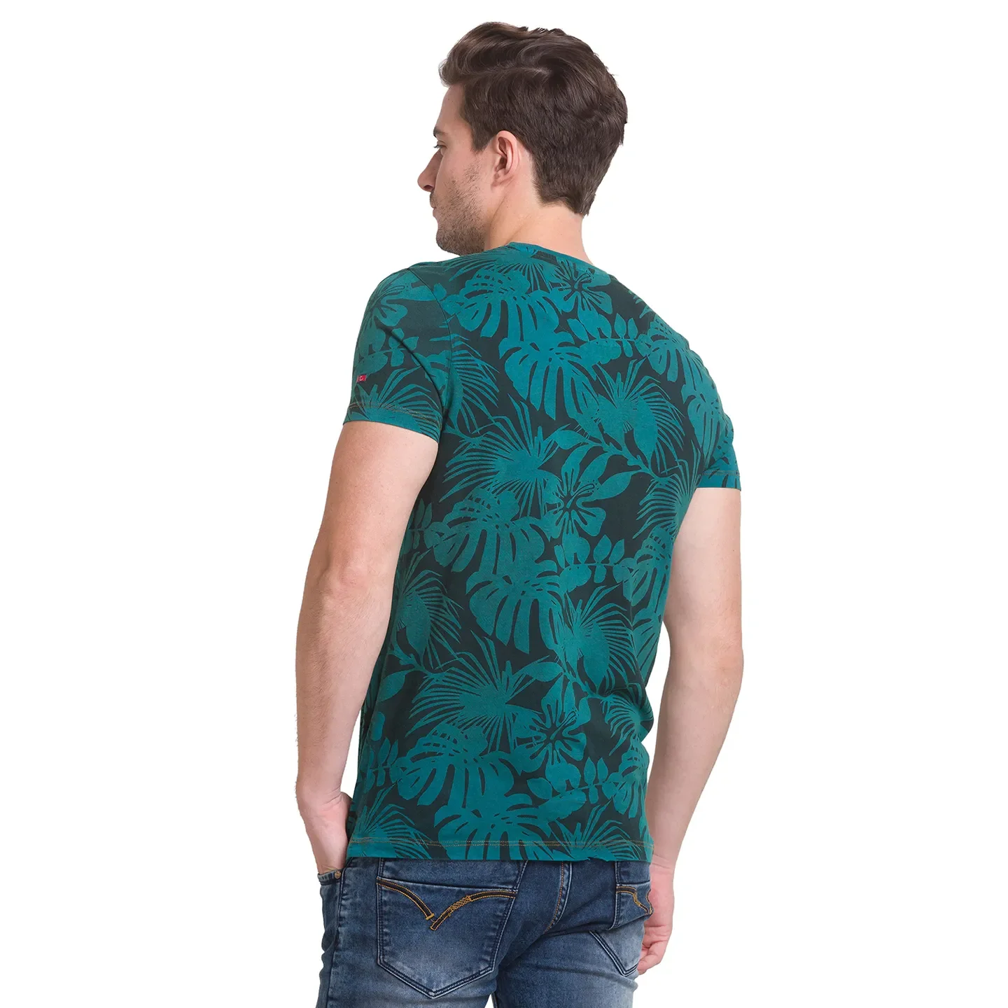 Green Slim Straight Fit Men's Short Sleeves T-Shirt by Being Human Clothing - Image 4