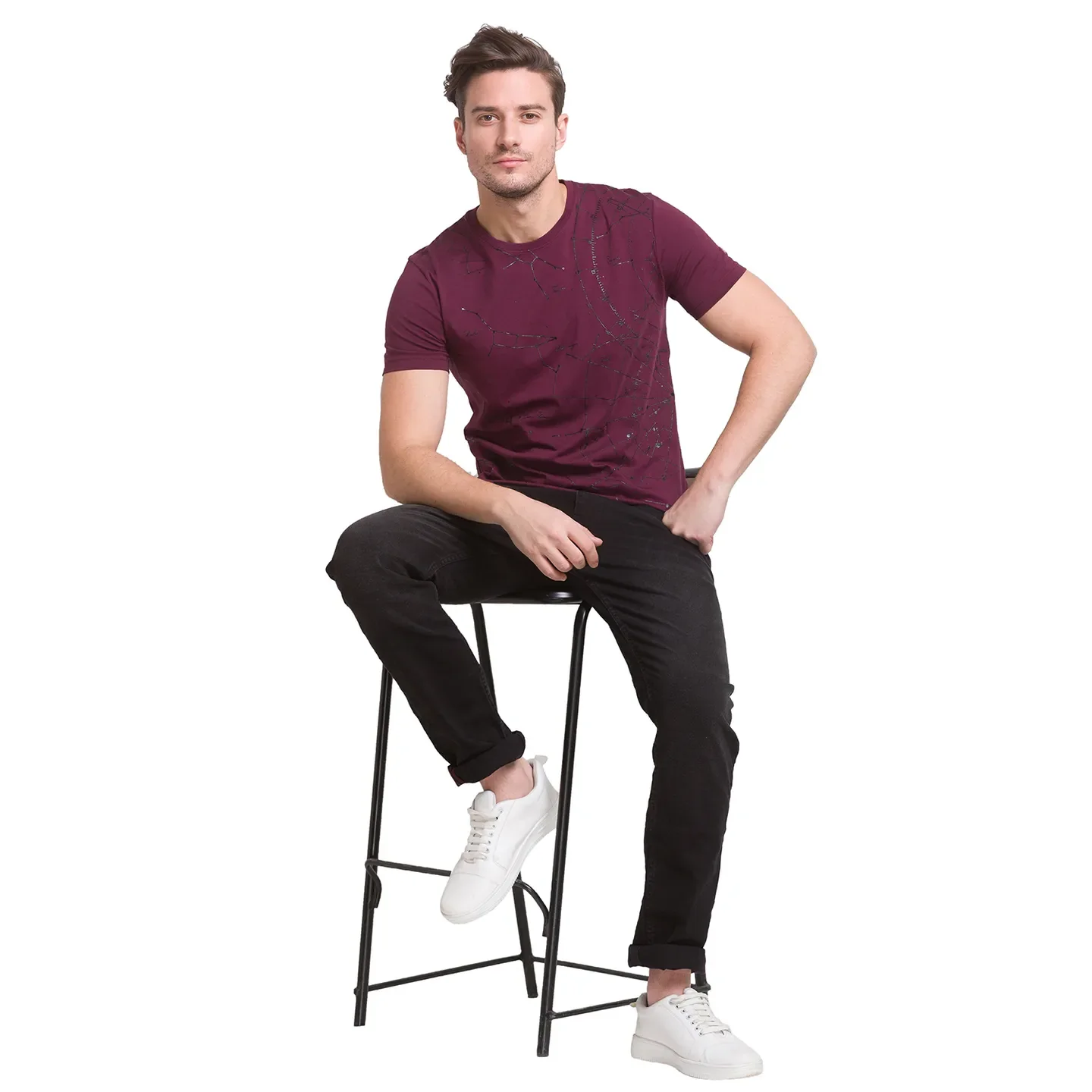 Fig Slim Fit Round Neck Men's T-Shirt by Being Human Clothing - Image 3