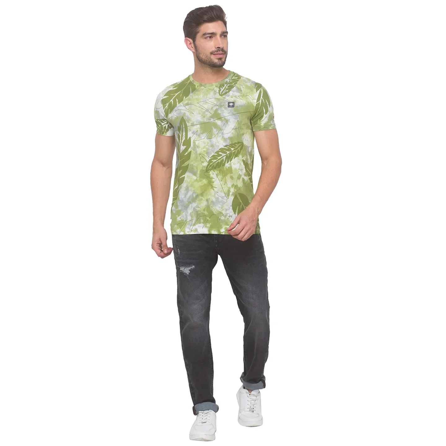Green Regular Fit Men's Short Sleeves T-Shirt by Being Human Clothing - Image 2