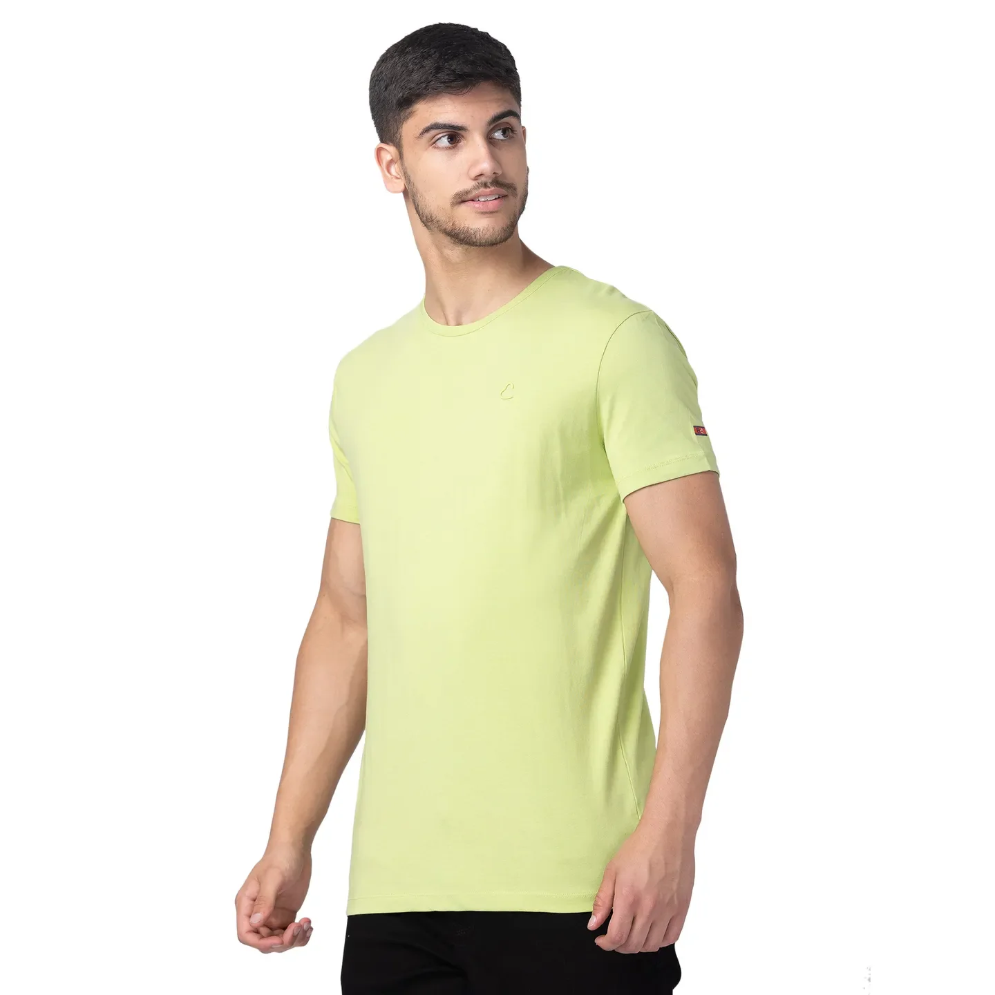 Green Slim Straight Fit Men's Short Sleeves T-Shirt by Being Human Clothing - Image 2