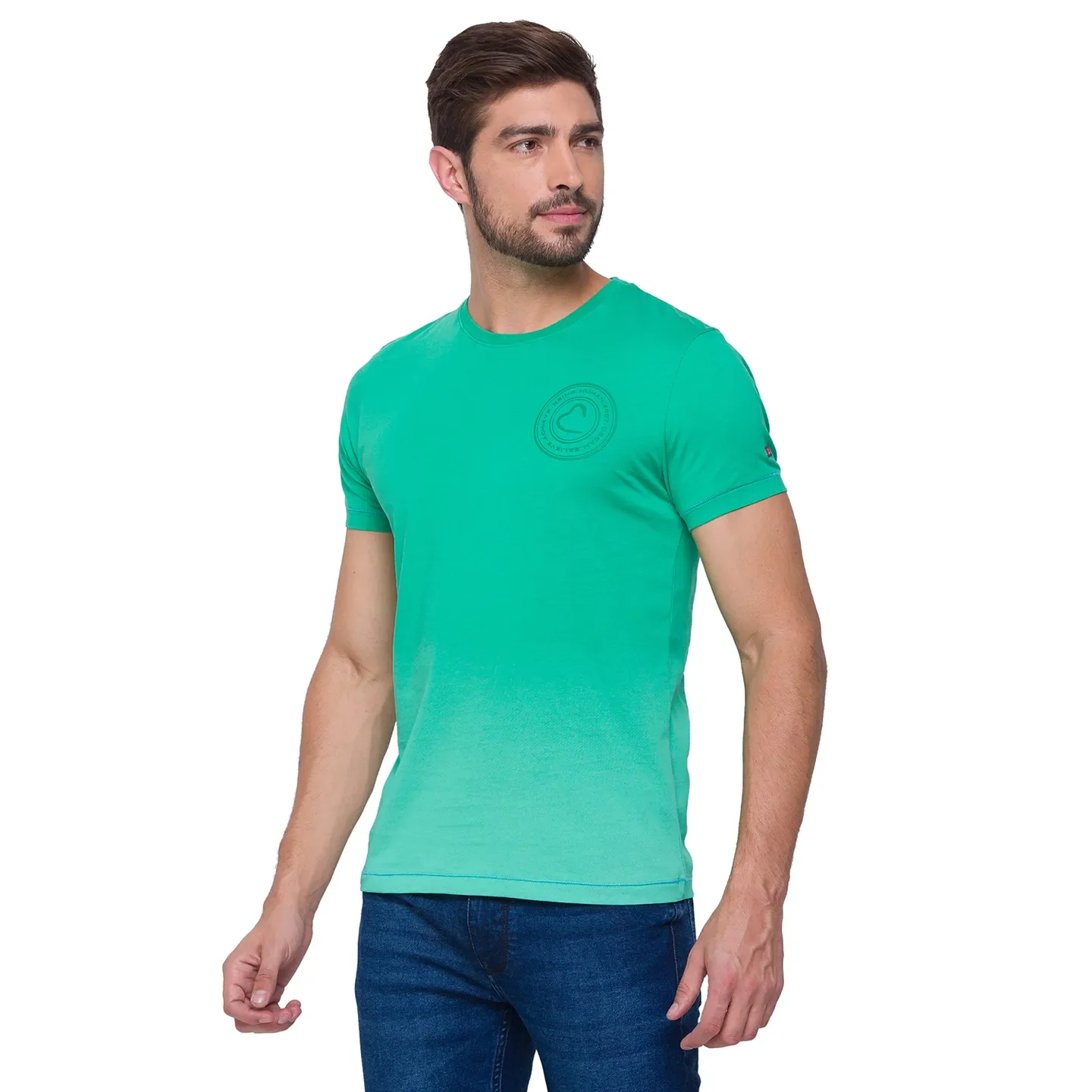 Ming Green Slim Fit Round Neck Men's T-Shirt by Being Human Clothing - Image 3
