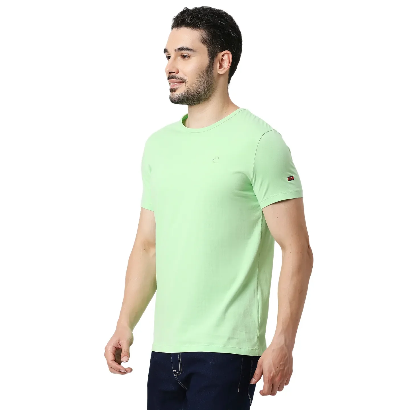 Green Slim Straight Fit Men's Short Sleeves T-Shirt by Being Human Clothing - Image 2