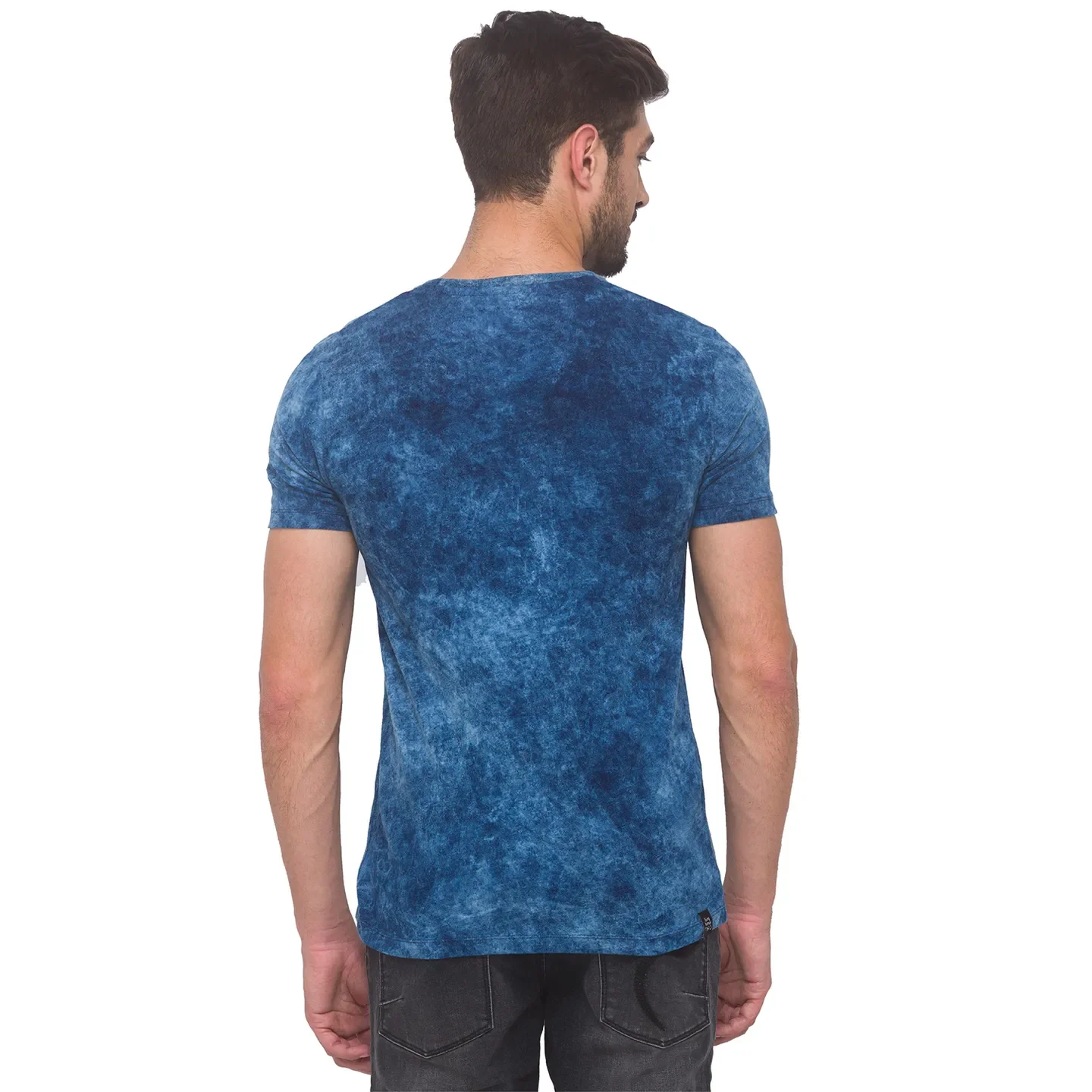 Navy Slim Fit Round Neck Men's T-Shirt by Being Human Clothing - Image 4