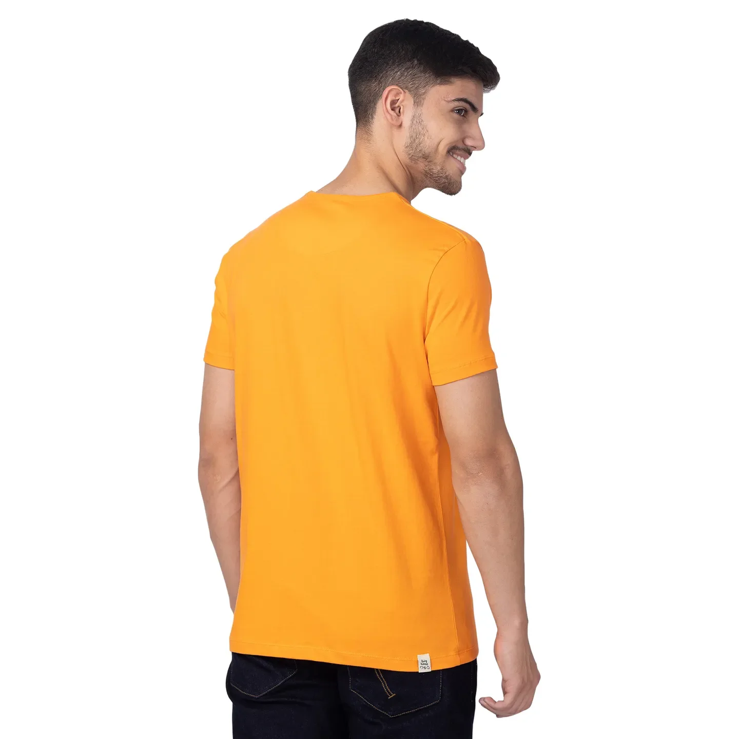 Orange Slim Straight Fit Men's Short Sleeves T-Shirt by Being Human Clothing - Image 3
