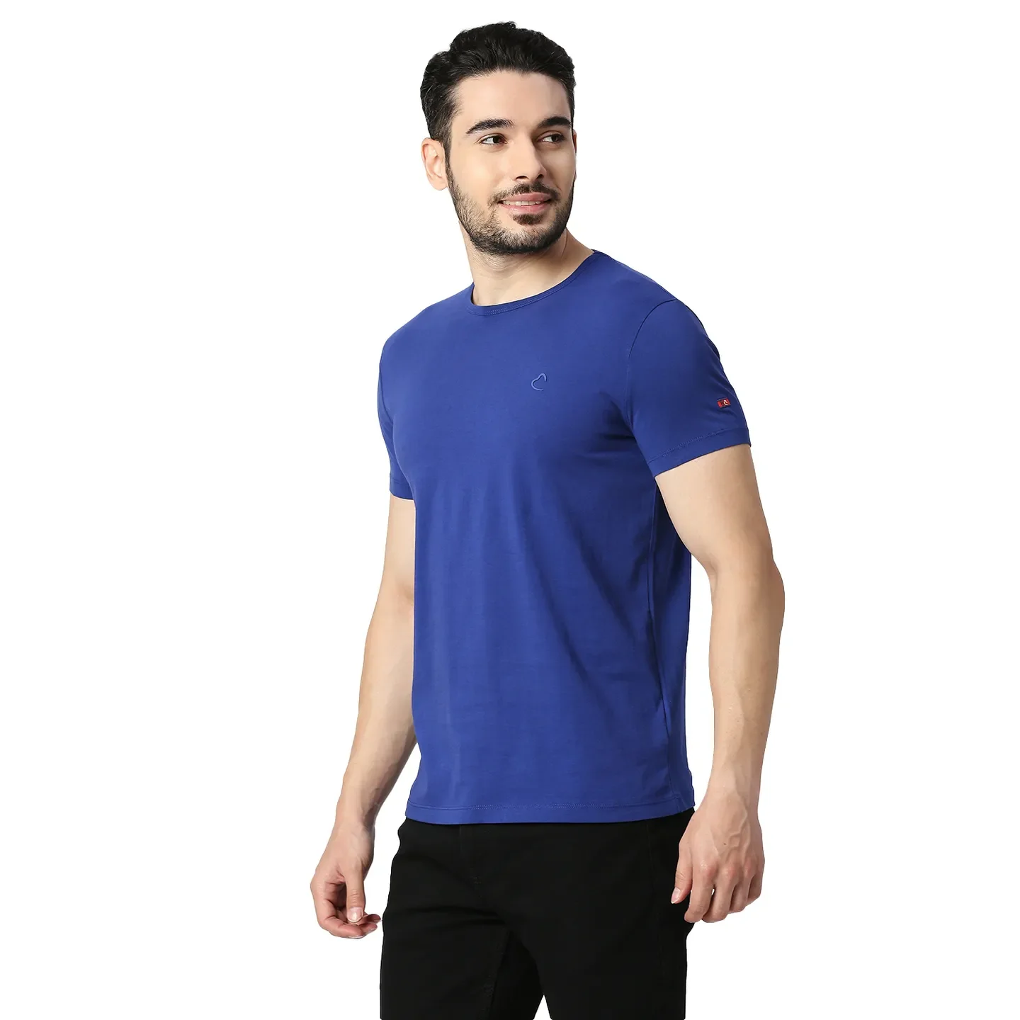 Blue Slim Straight Fit Men's Short Sleeves T-Shirt by Being Human Clothing - Image 2