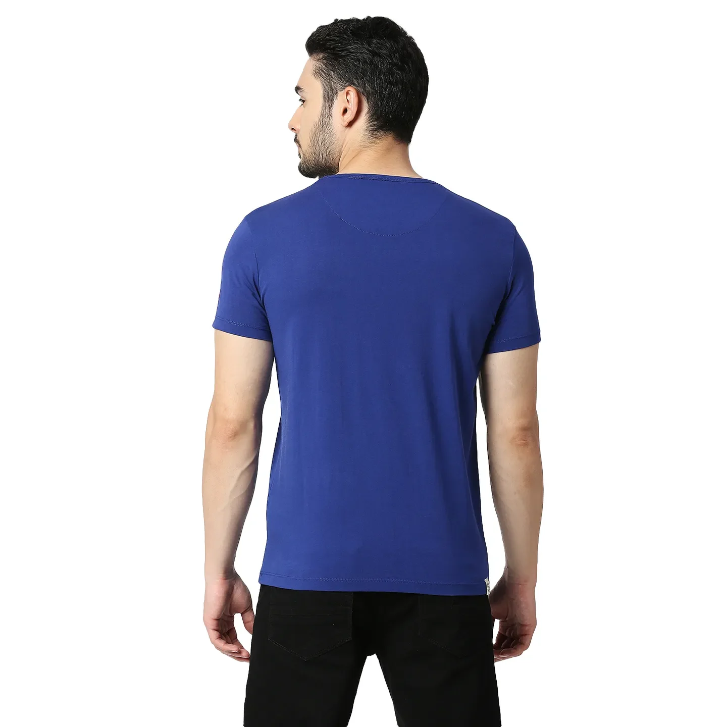 Blue Slim Straight Fit Men's Short Sleeves T-Shirt by Being Human Clothing - Image 3