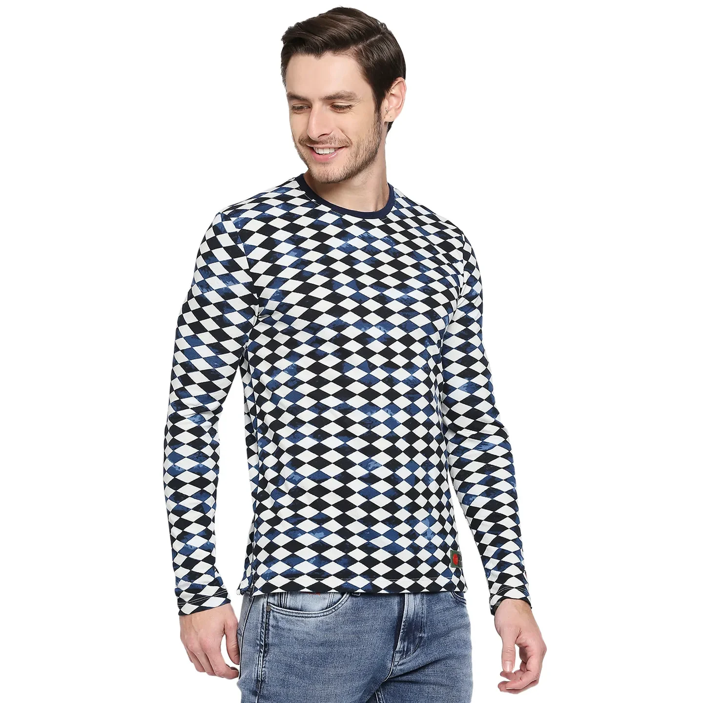 White Slim Straight Fit Men's Long Sleeves T-Shirt by Being Human Clothing - Image 5