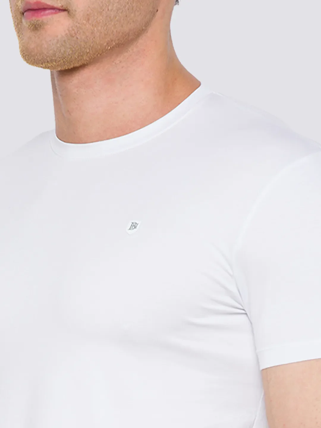 White Slim Straight Fit Men's Short Sleeves T-Shirt by Being Human Clothing - Image 5