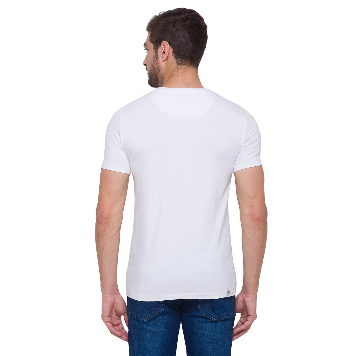 White Regular Fit Men's Short Sleeves T-Shirt by Being Human Clothing - Image 2