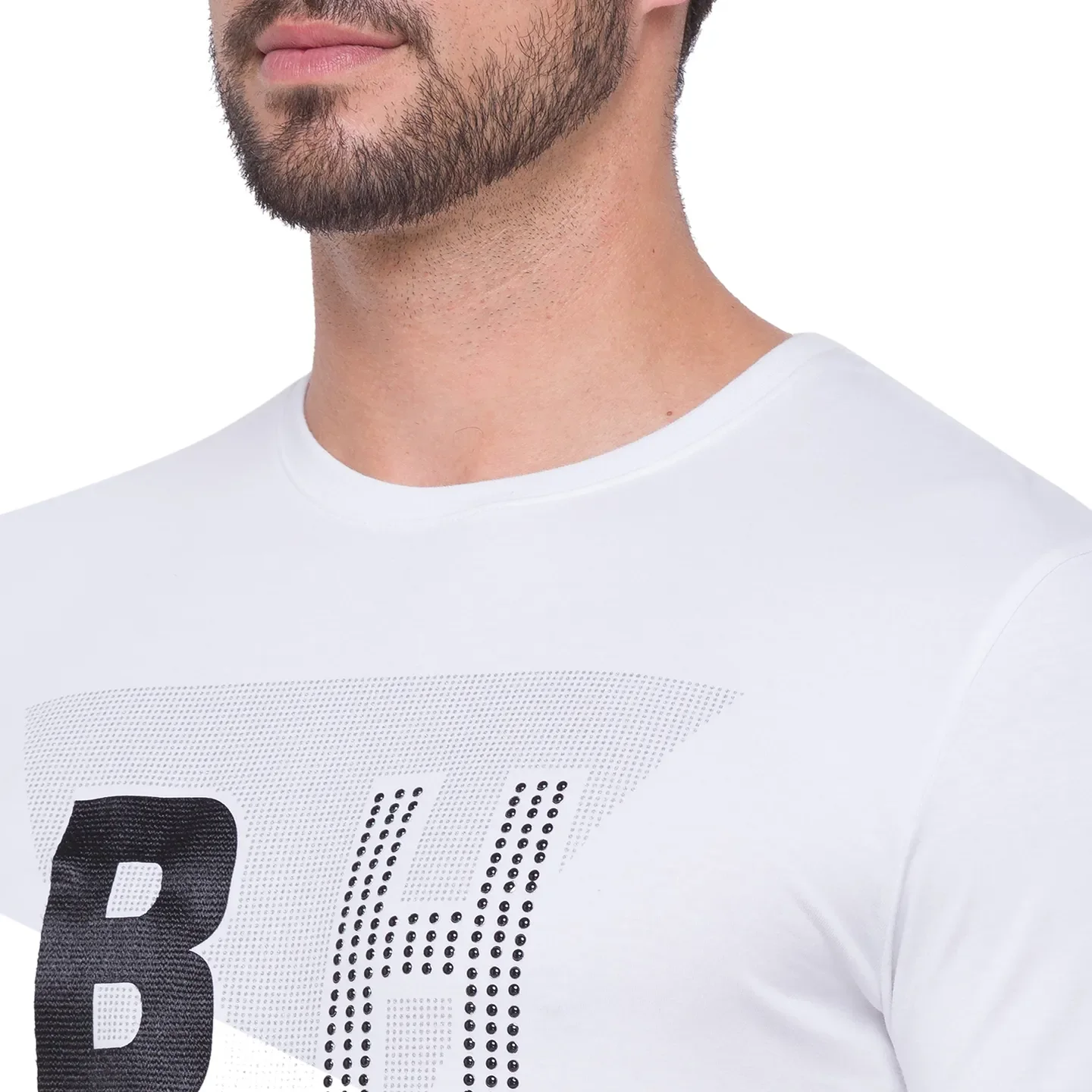 White Regular Fit Men's Short Sleeves T-Shirt by Being Human Clothing - Image 4
