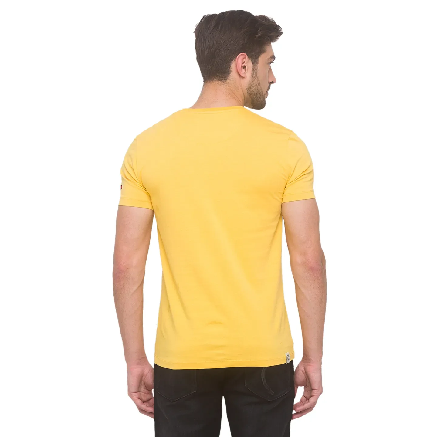 Yellow Regular Fit Men's Short Sleeves T-Shirt by Being Human Clothing - Image 3