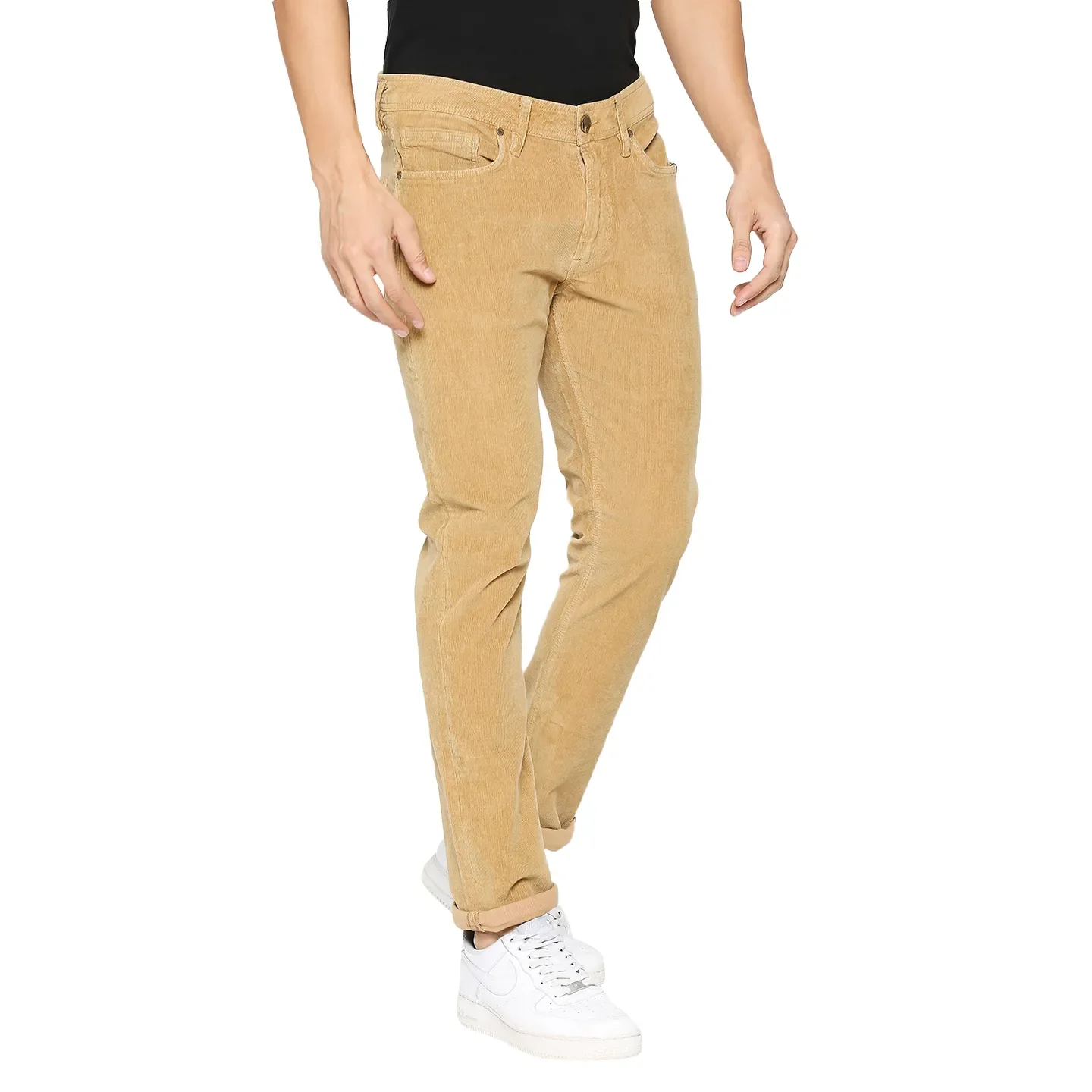 Beige Slim Straight Fit Men's Denims by Being Human Clothing - Image 3