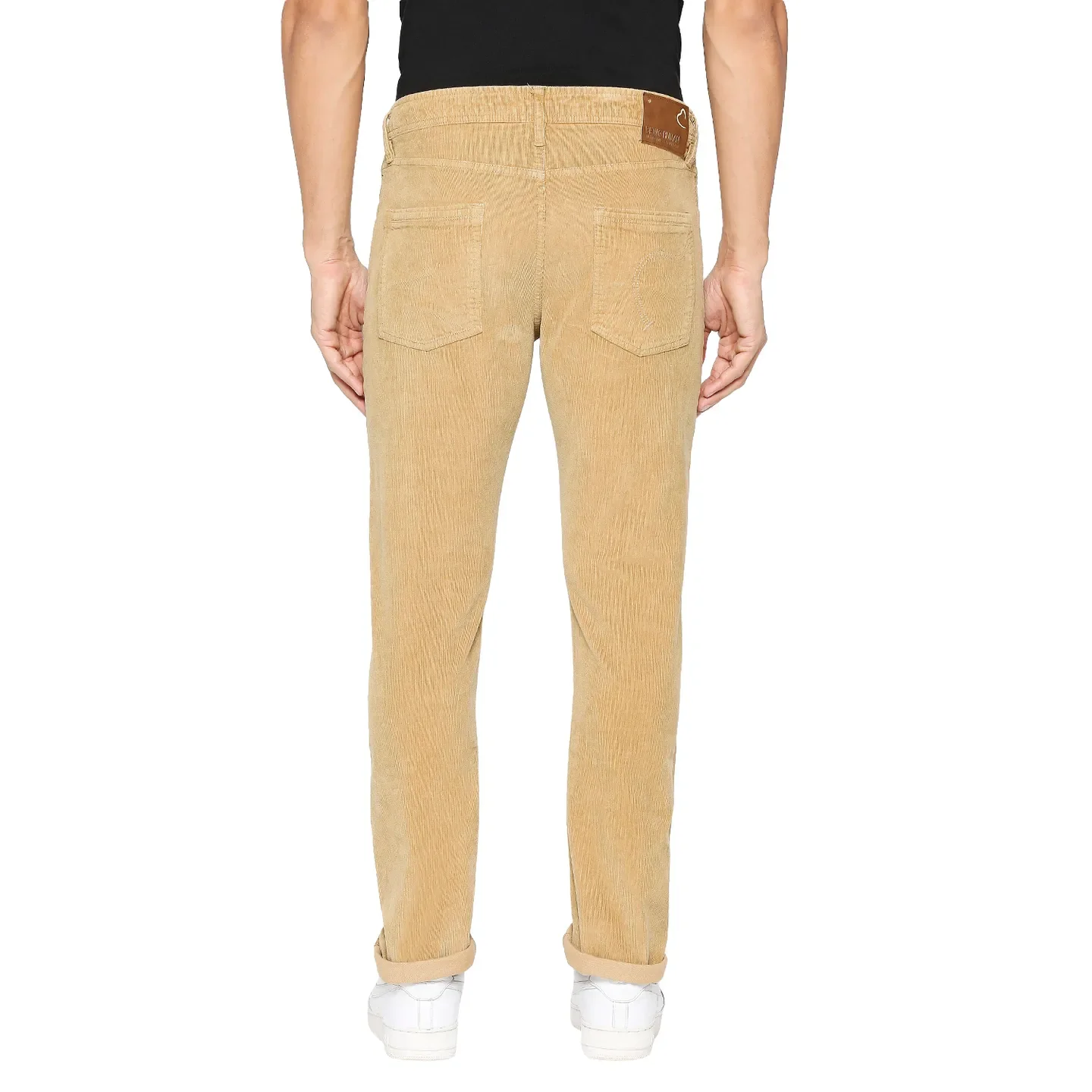 Beige Slim Straight Fit Men's Denims by Being Human Clothing - Image 4