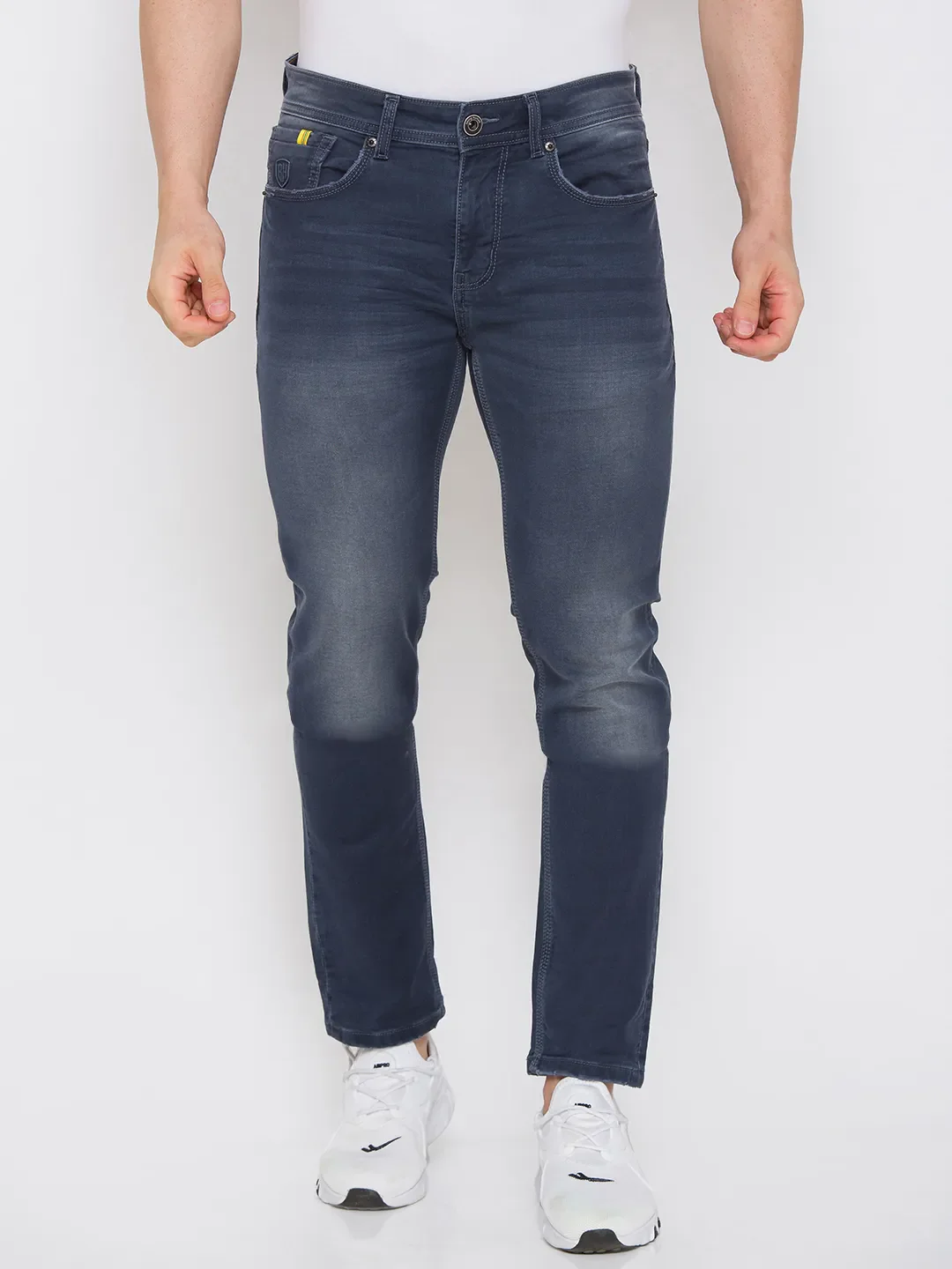 Black Slim Straight Fit Men's Denims by Being Human Clothing