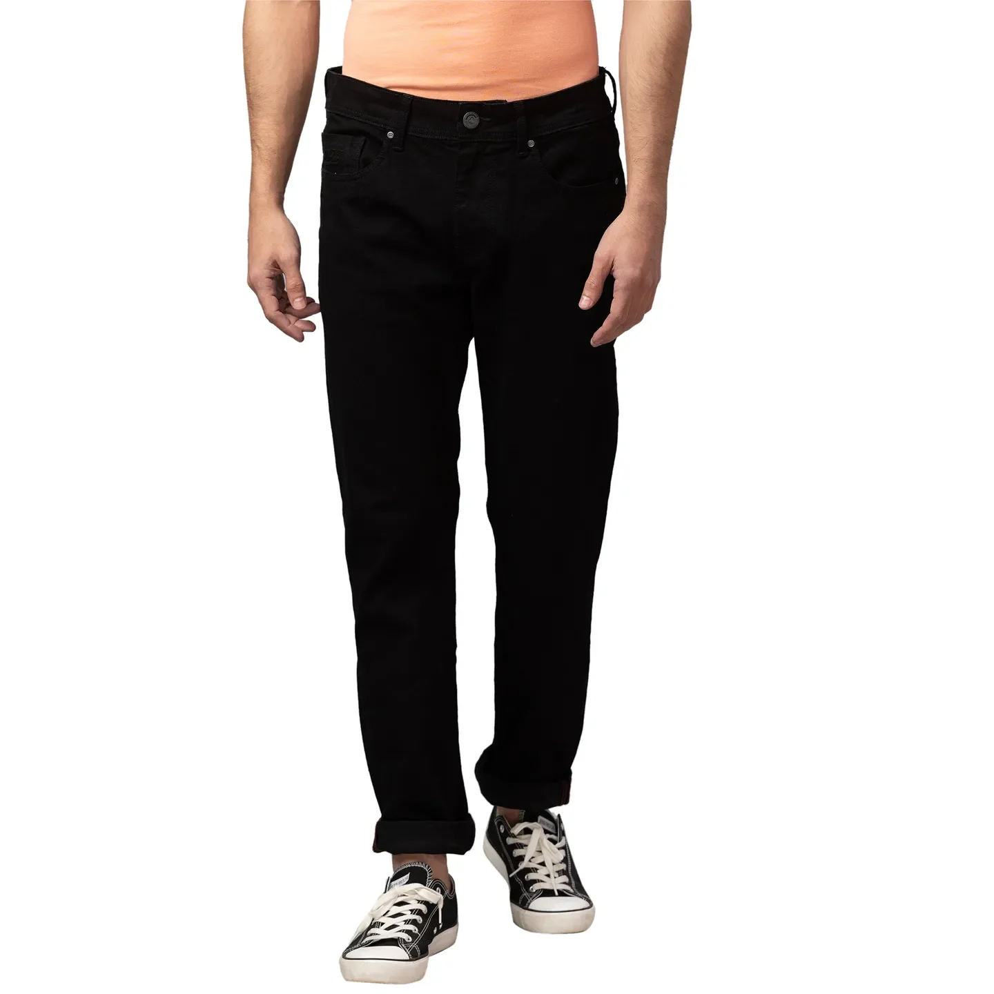 Black Slim Straight Fit Men's Denims by Being Human Clothing