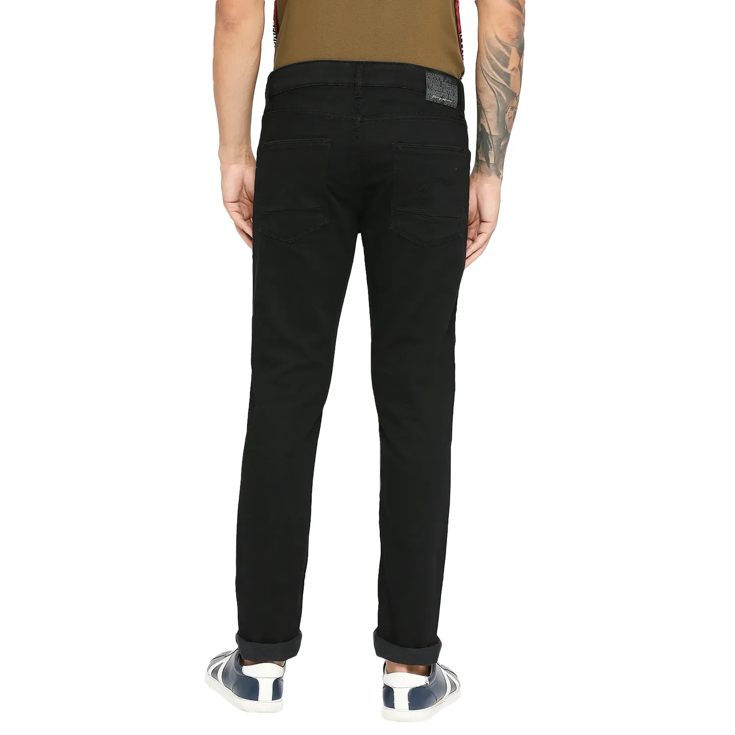 Black Slim Fit Denims For Men By Being Human Clothing - Image 4