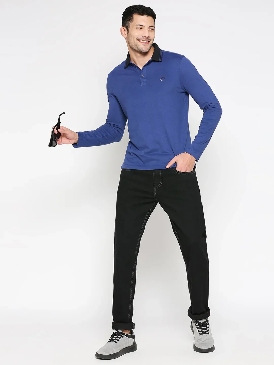 Black Slim Straight Fit Men's Denims by Being Human Clothing - Image 6