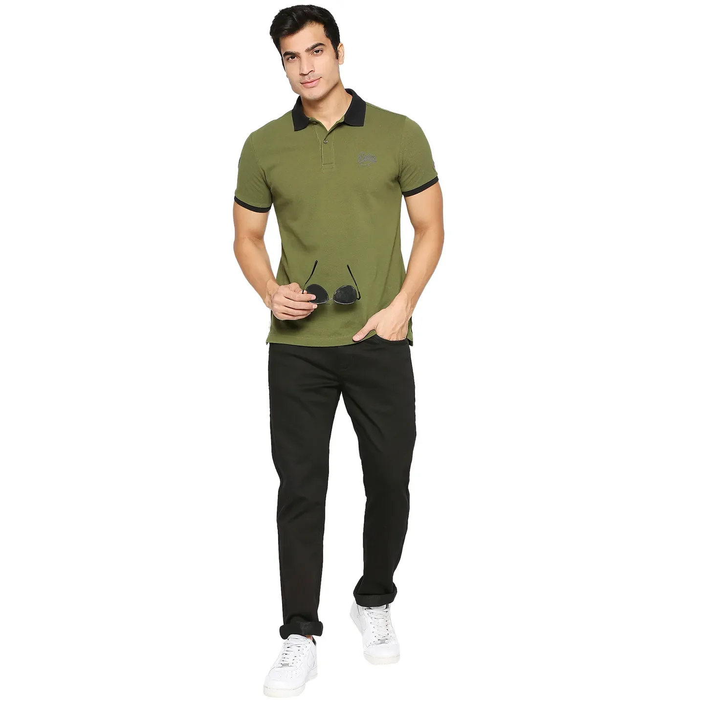 Black Slim Straight Fit Men's Denims by Being Human Clothing - Image 6