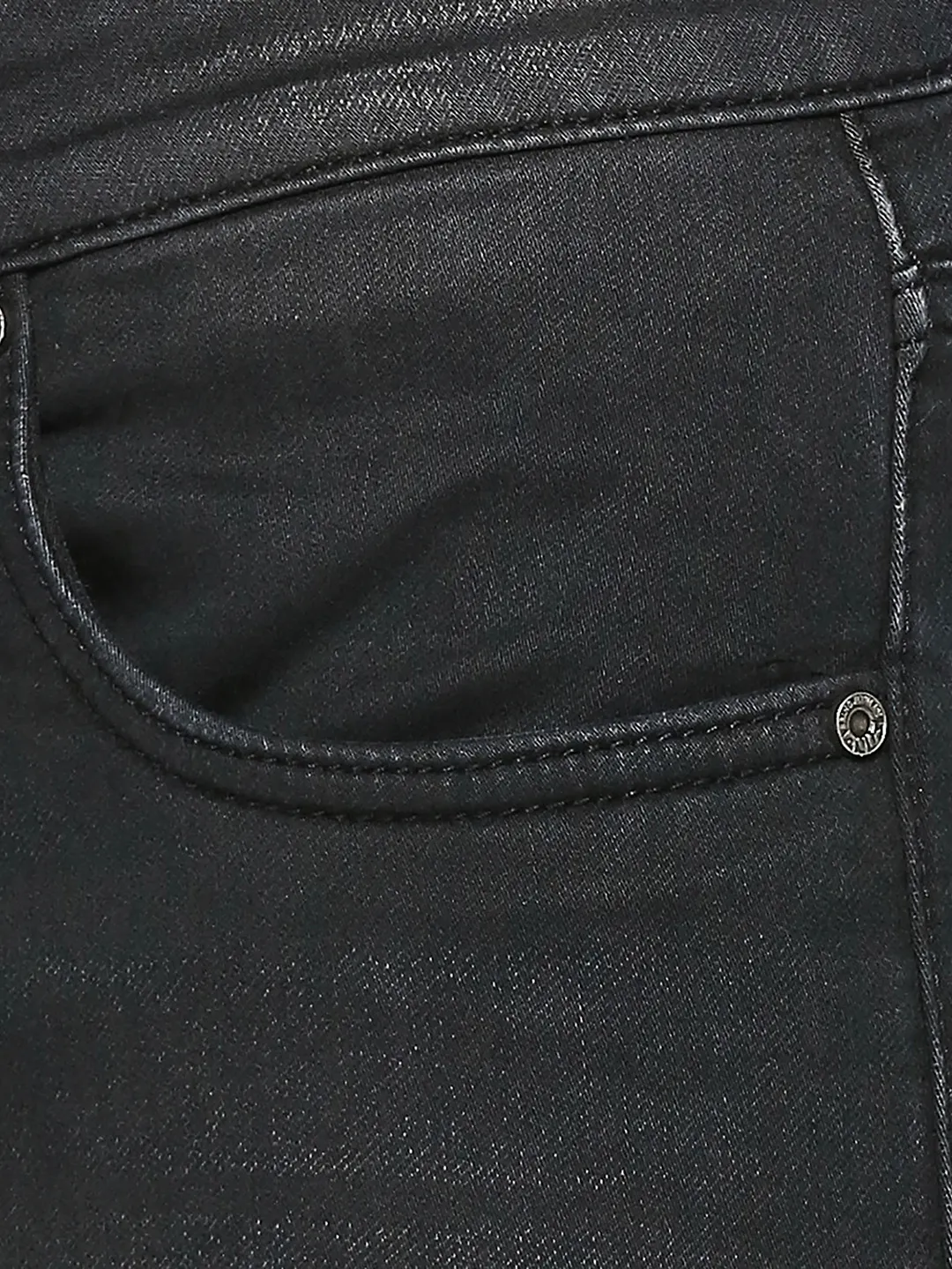 Black Slim Straight Fit Men's Denims by Being Human Clothing - Image 5