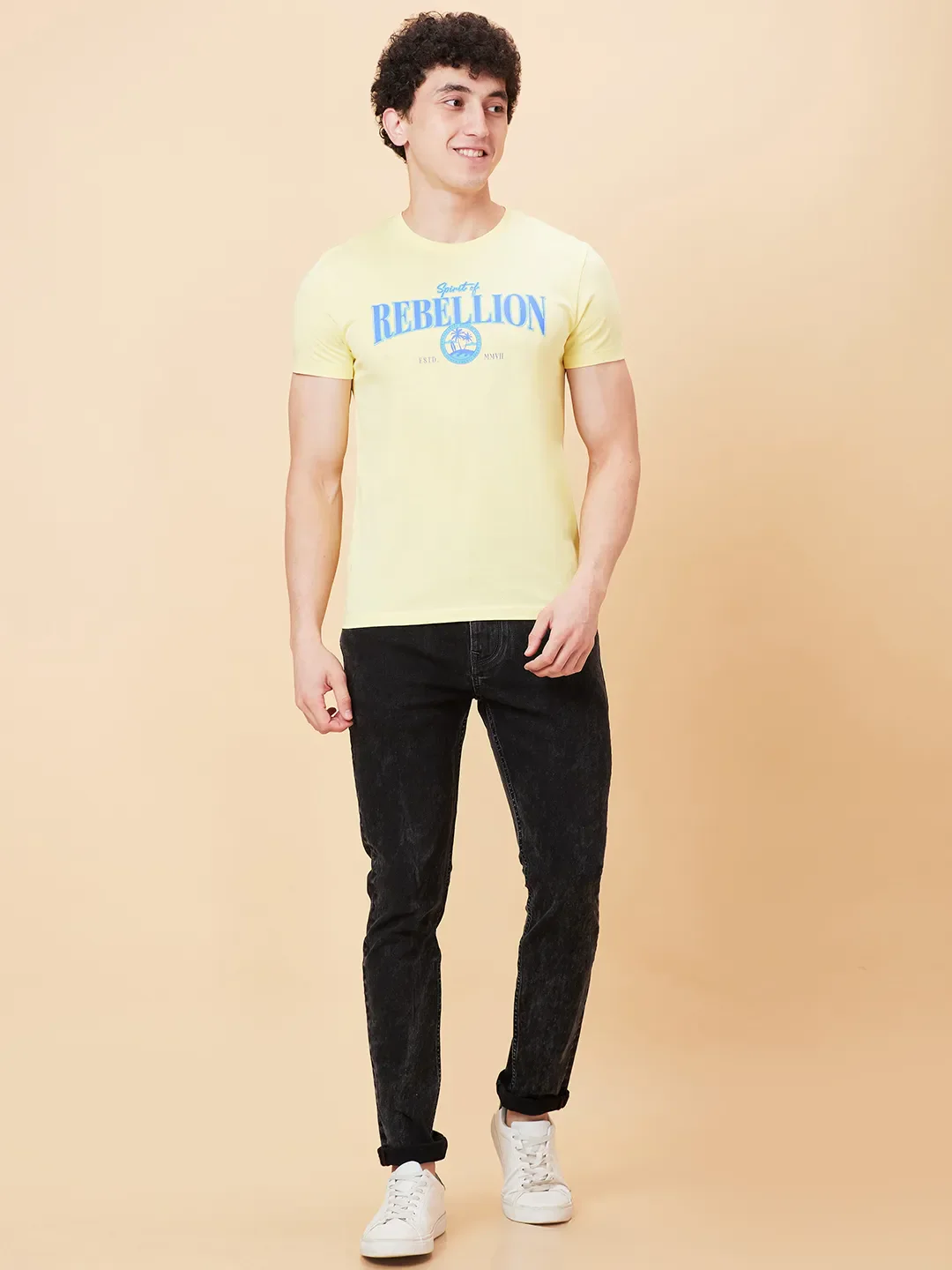 Black Slim Fit Men's Denims by Being Human Clothing - Image 2
