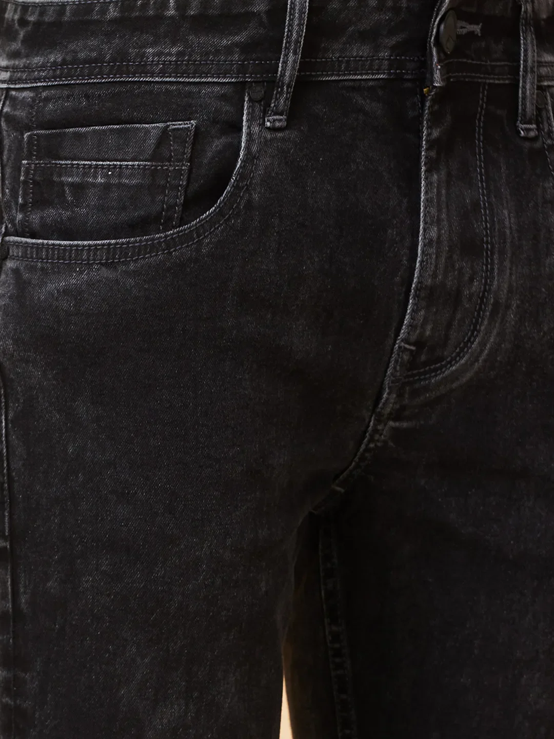 Black Slim Fit Men's Denims by Being Human Clothing - Image 5