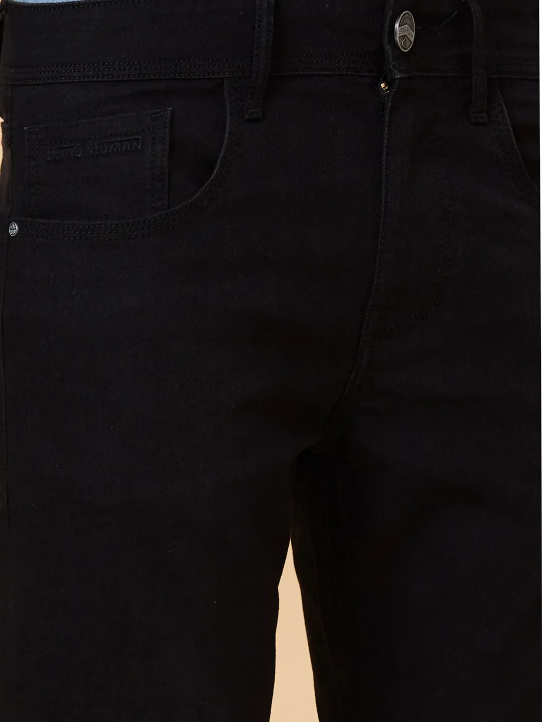 Black Slim Fit Men's Denims by Being Human Clothing - Image 5