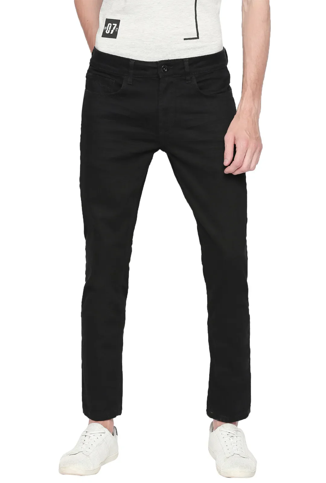 Black Slim Straight Fit Men's Denims by Being Human Clothing
