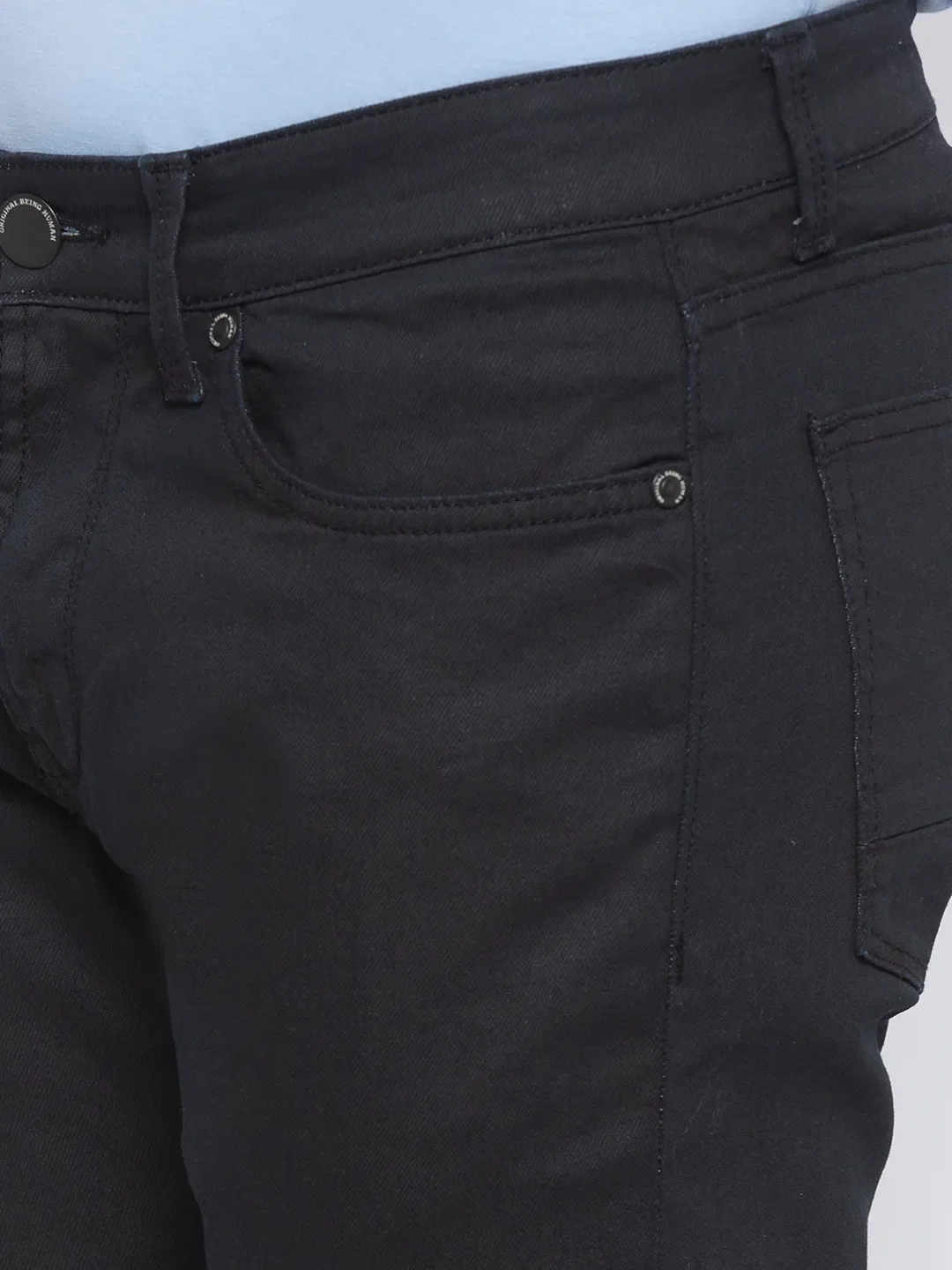 Black Slim Straight Fit Men's Denims by Being Human Clothing - Image 5