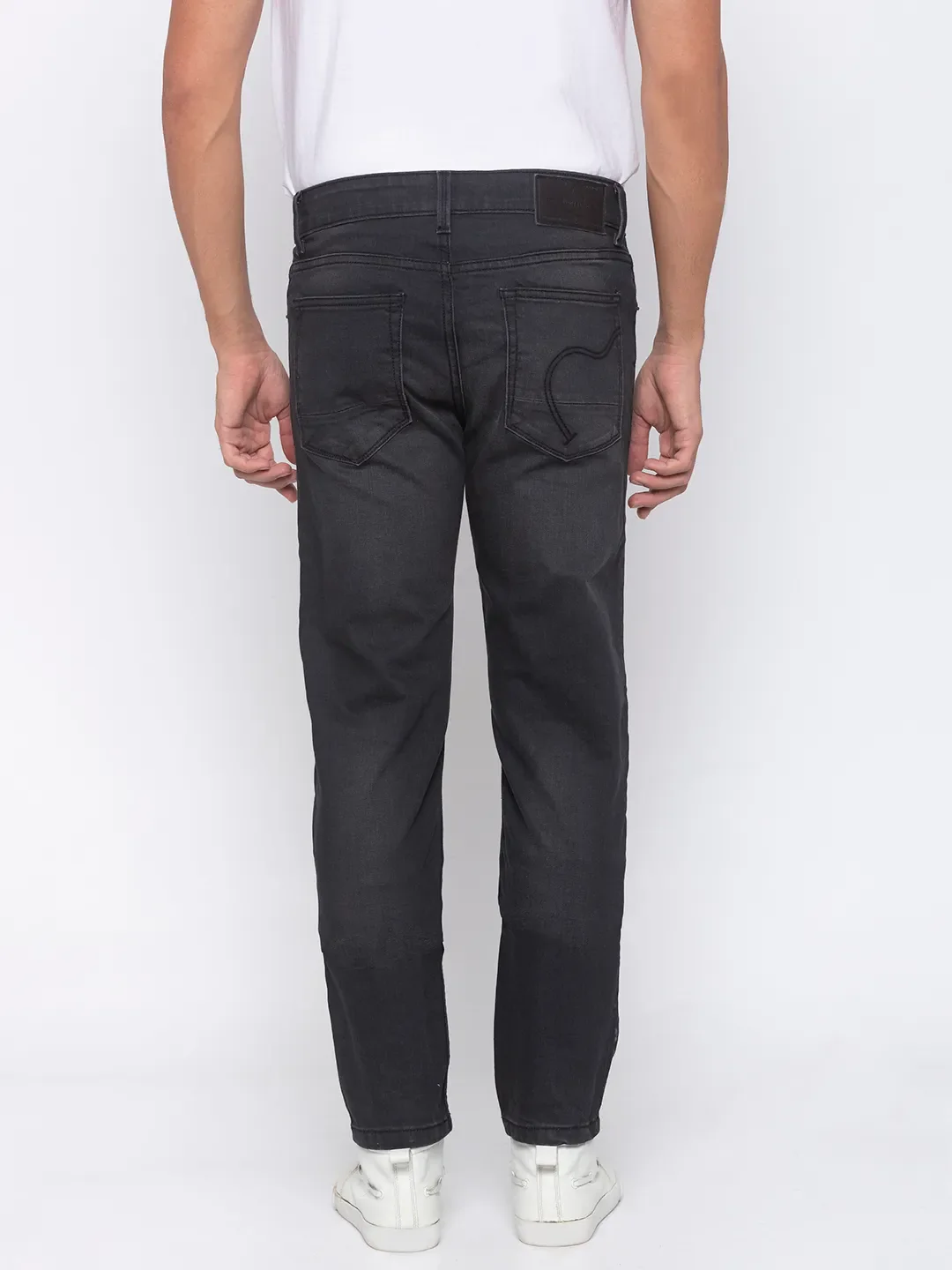 Black Slim Straight Fit Men's Denims by Being Human Clothing - Image 4
