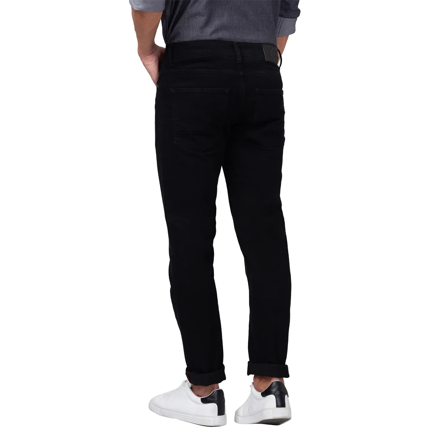 Black Slim Straight Fit Men's Denims by Being Human Clothing - Image 3