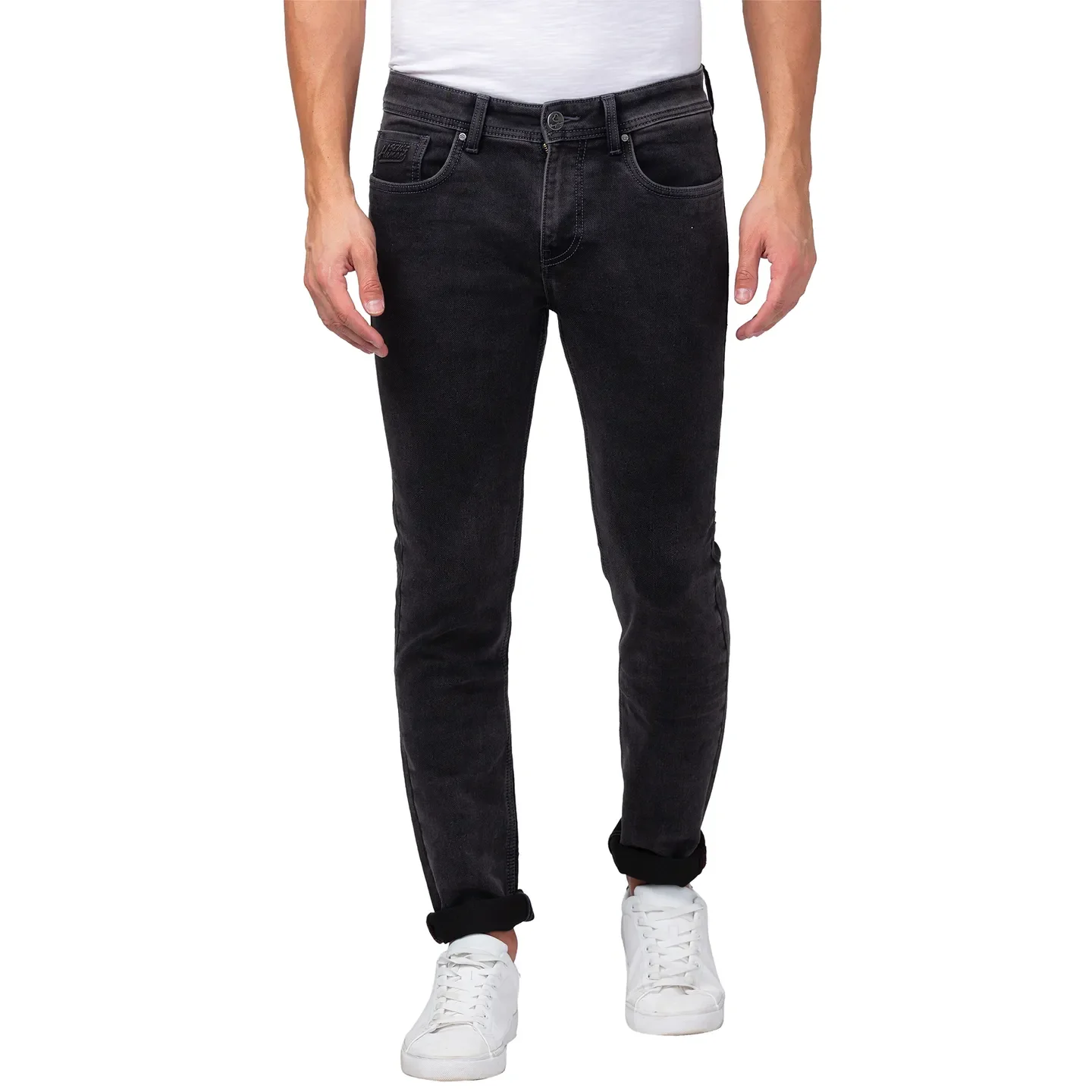 Black Slim Straight Fit Men's Denims by Being Human Clothing