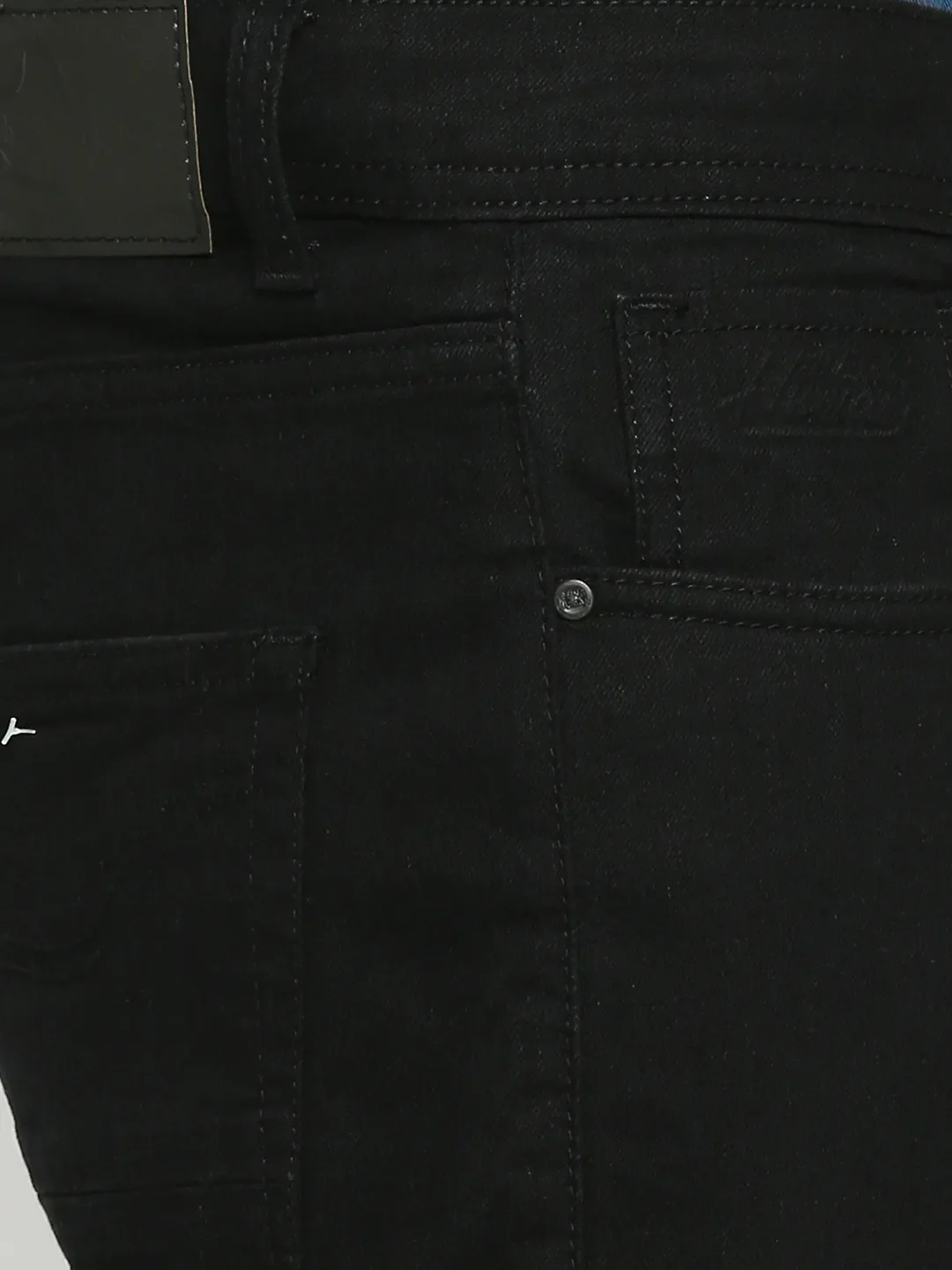 Black Slim Straight Fit Men's Denims by Being Human Clothing - Image 5