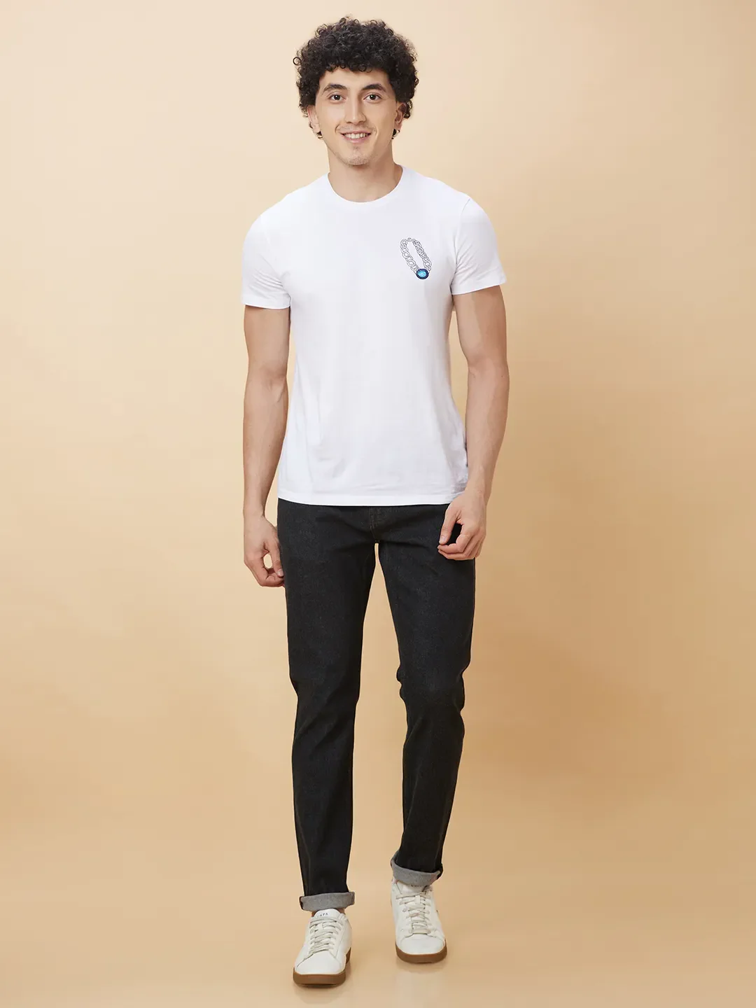 Black Slim Straight Fit Men's Denims by Being Human Clothing - Image 2
