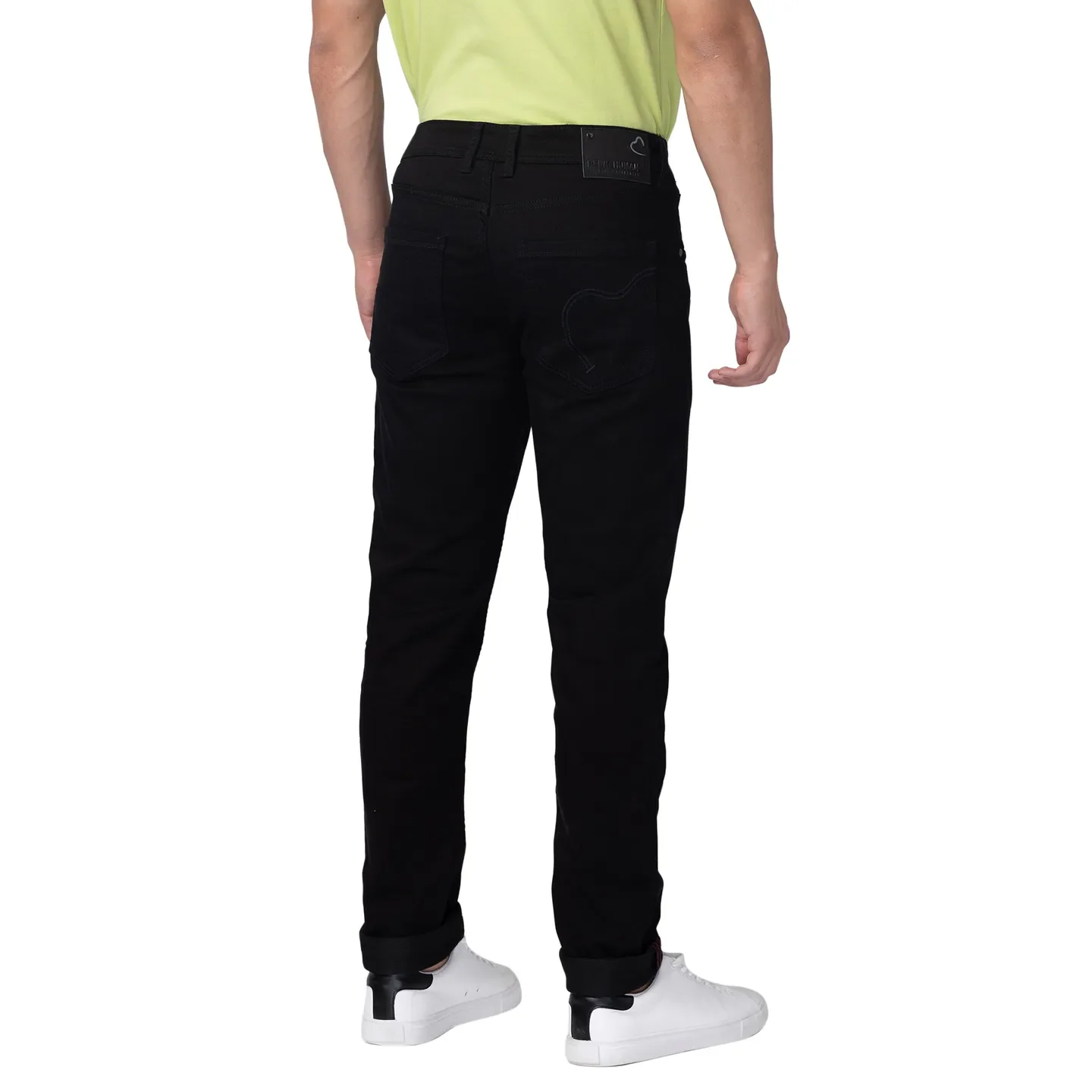 Black Slim Straight Fit Men's Denims by Being Human Clothing - Image 3