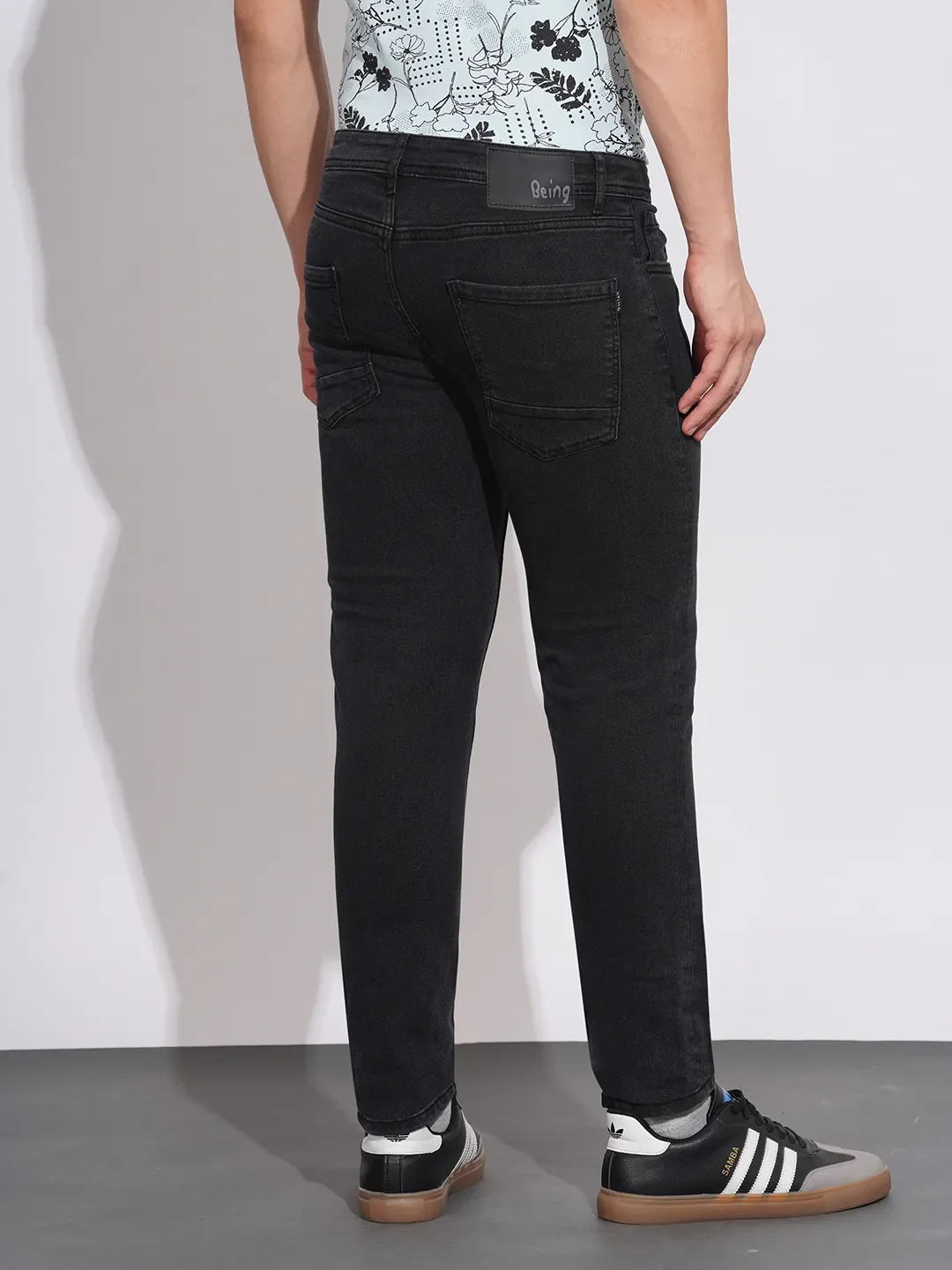Black Slim Fit Men's Denims by Being Human Clothing - Image 3